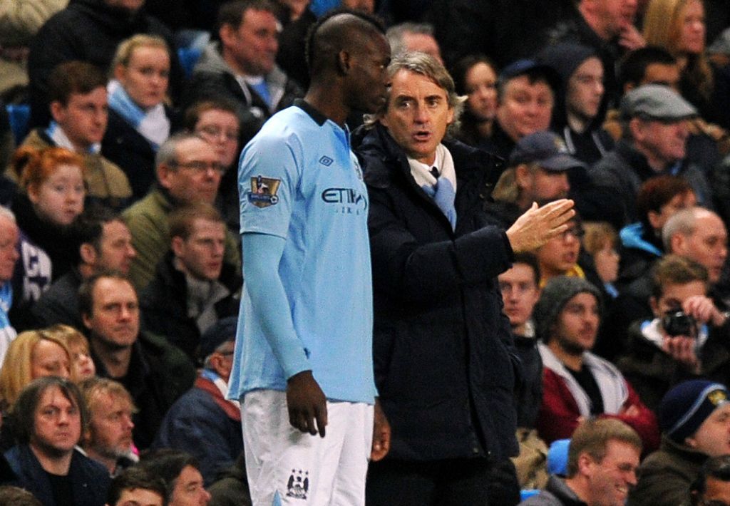 Mario Balotelli and Roberto Mancini