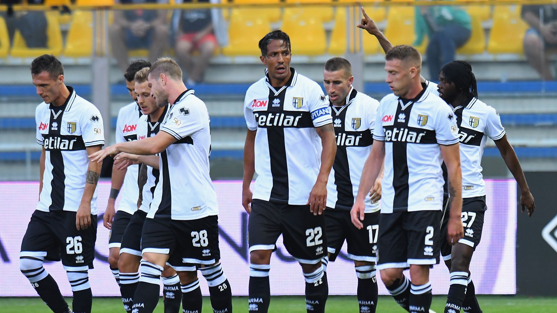 Parma players celebrating Parma Empoli Serie A