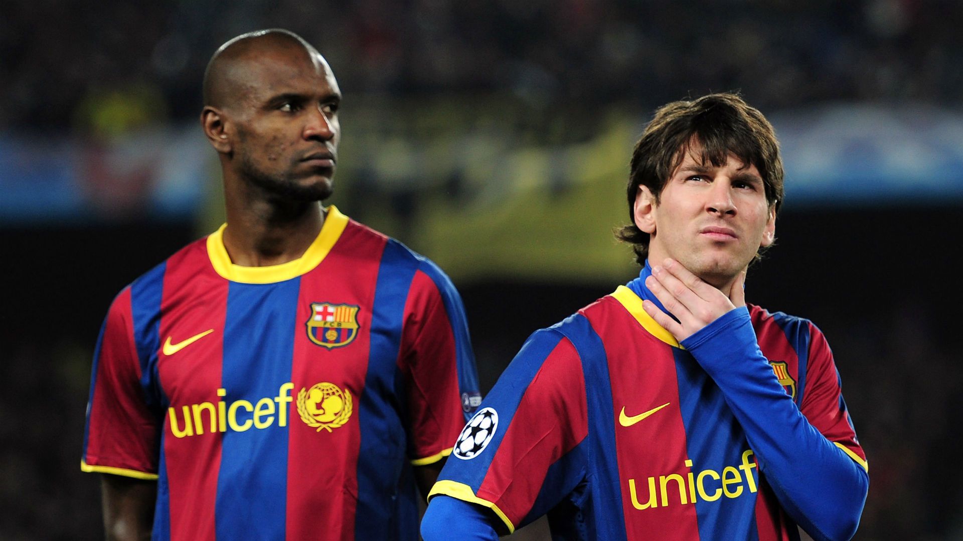 Eric Abidal Lionel Messi Barcelona