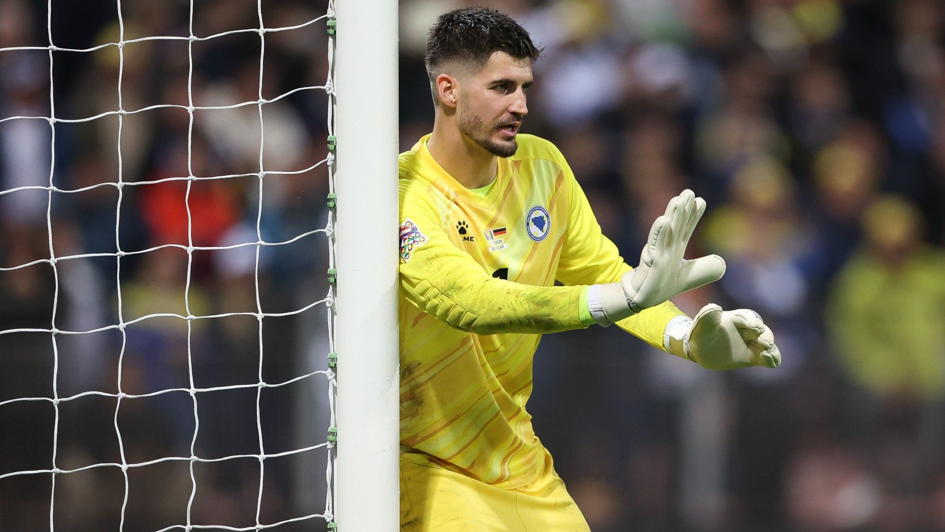  Nikola Vasilj of Bosnia and Herzegovina reacts