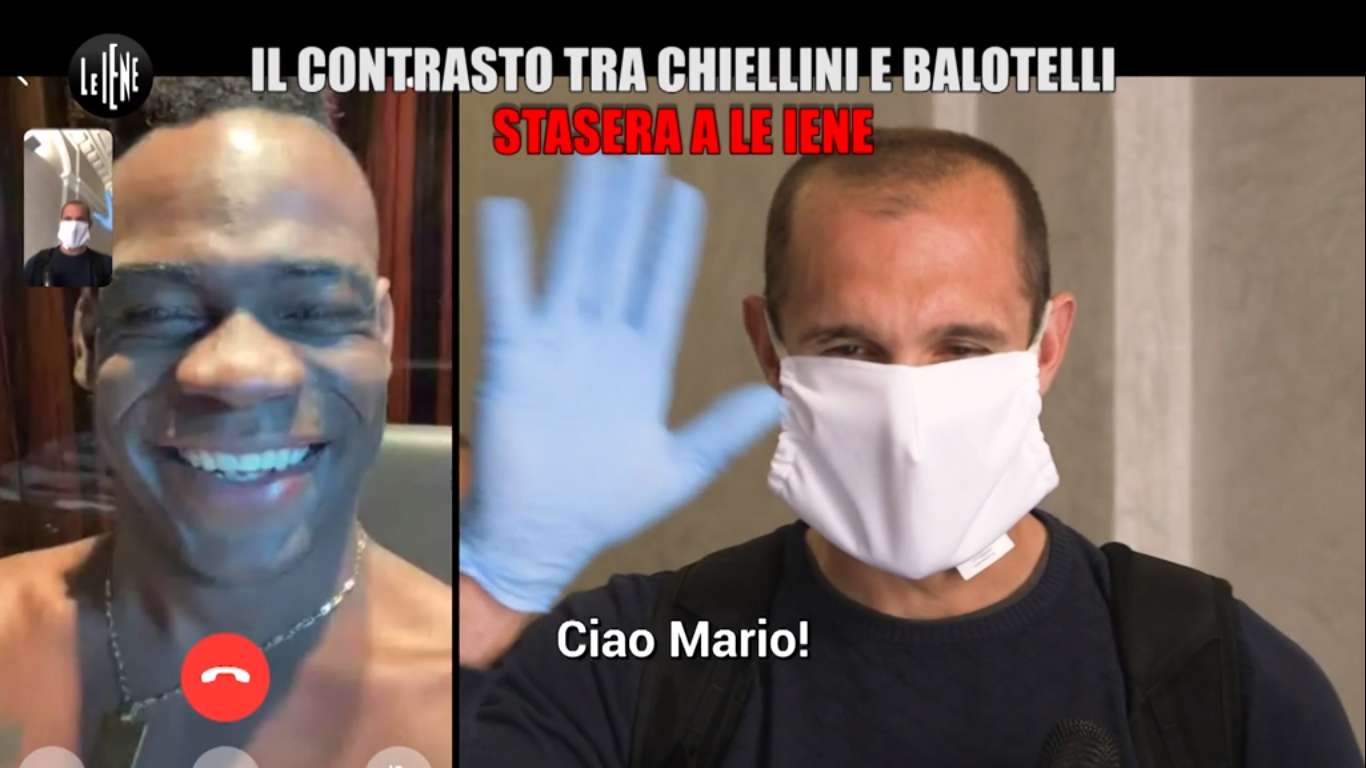 Balotelli Chiellini in Italian TV show