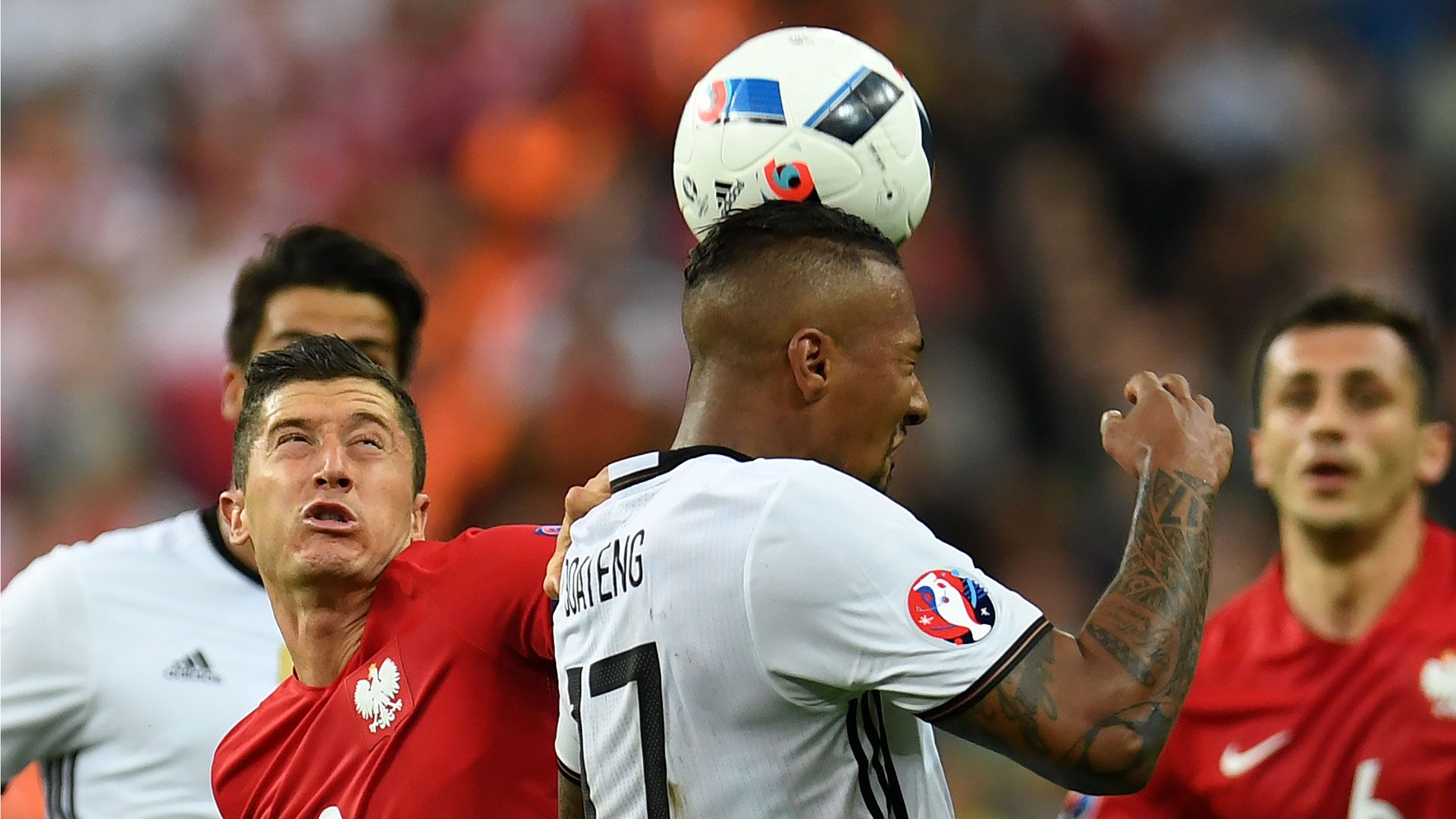 Jerome Boateng Robert Lewandowski Germany Poland European Championship 16062016