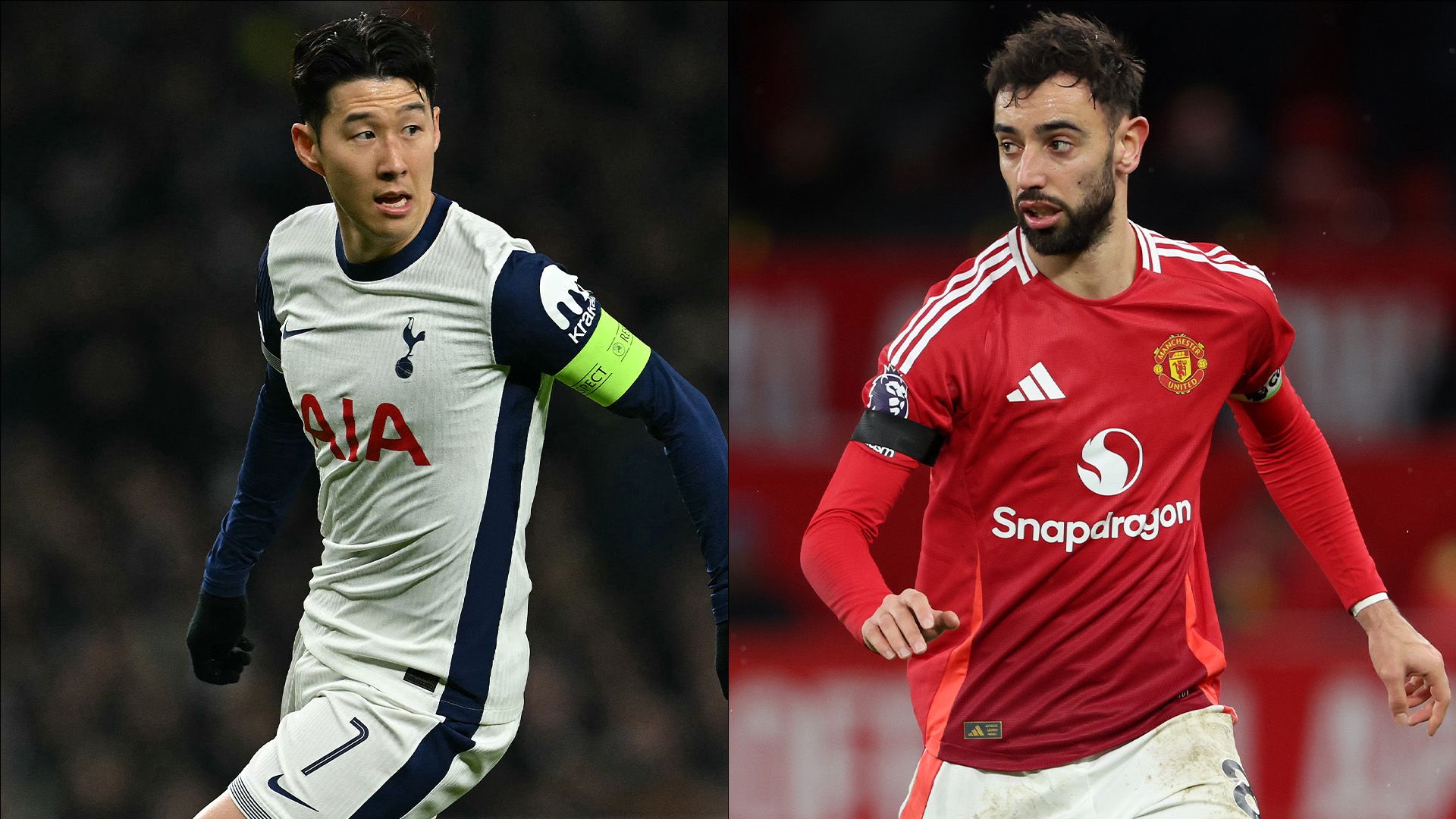 Son Heung-Min Tottenham Bruno Fernandes Man Utd