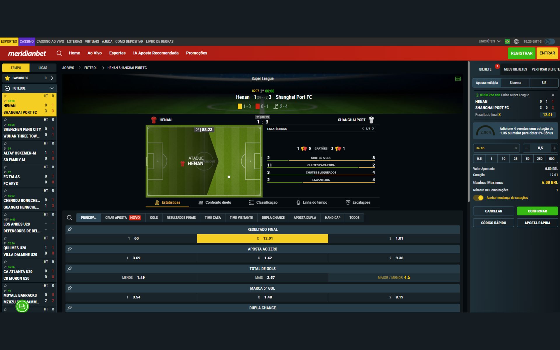 Meridanbet apostas ao vivo