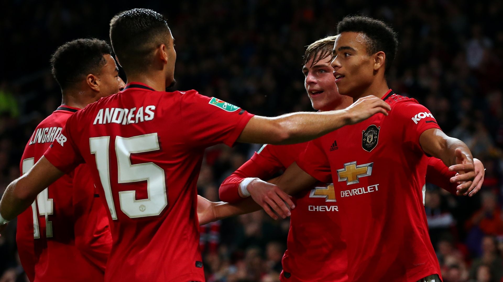 Man Utd celebrate vs Rochdale