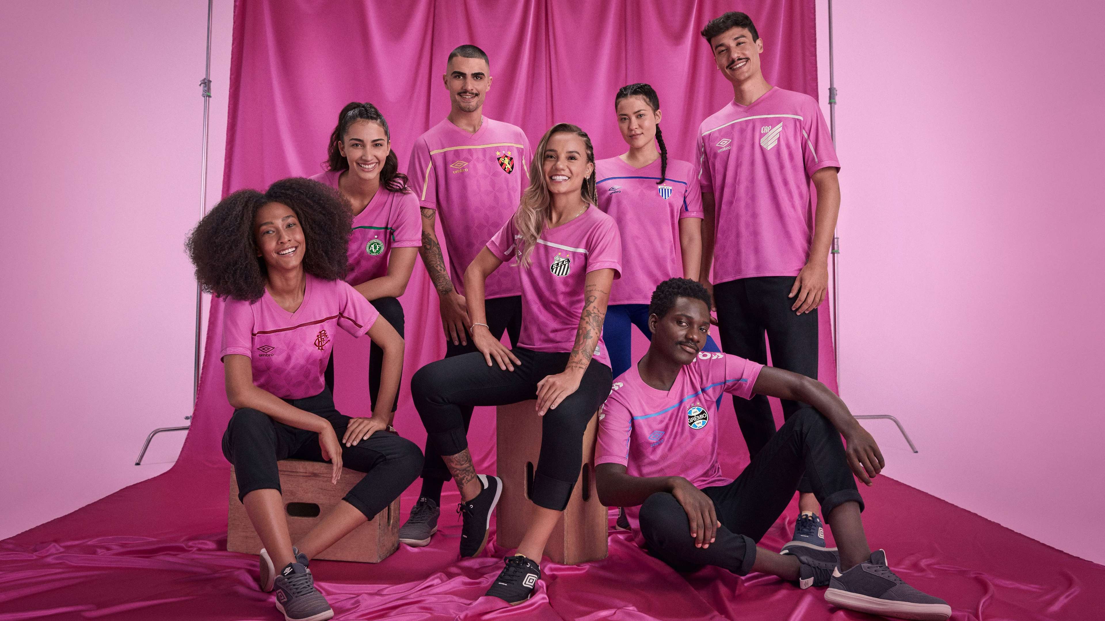 Umbro Camisas Outubro Rosa Santos Chapecoense Athletico Avaí Grêmio Sport