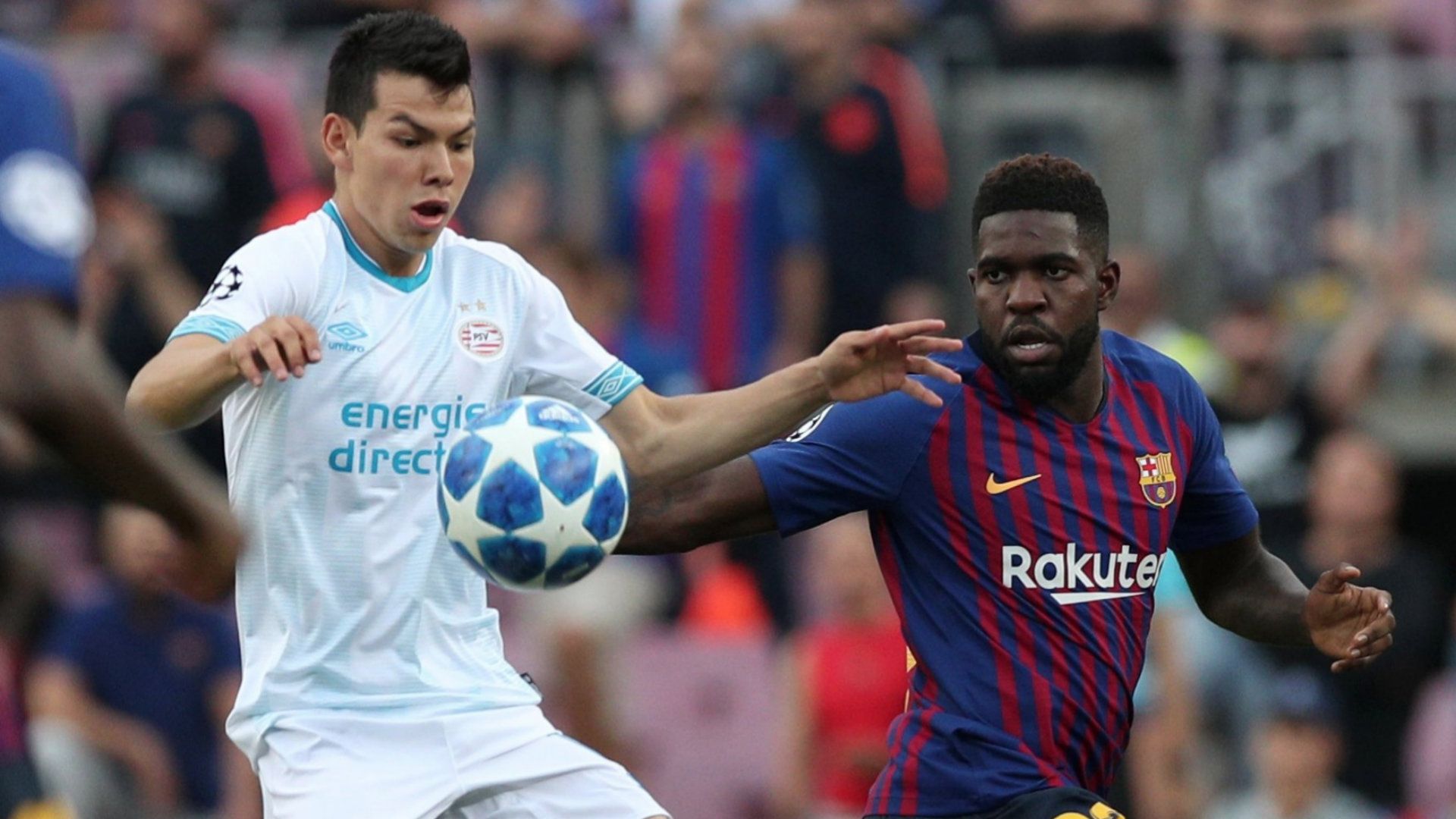 Chucky Lozano Samuel Umtiti Barcelona PSV 180918
