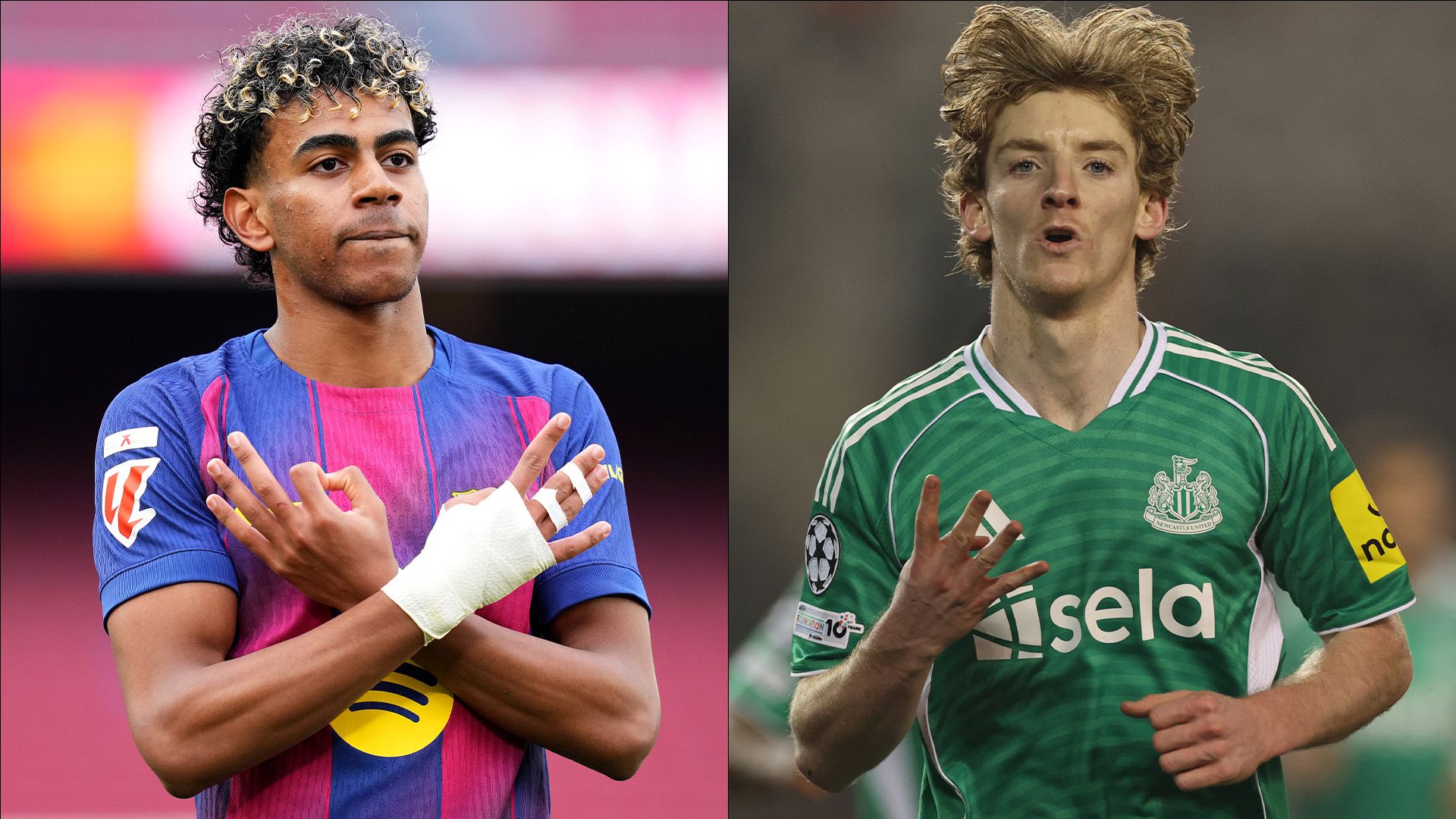 Lamine Yamal Barcelona Anthony Gordon Newcastle