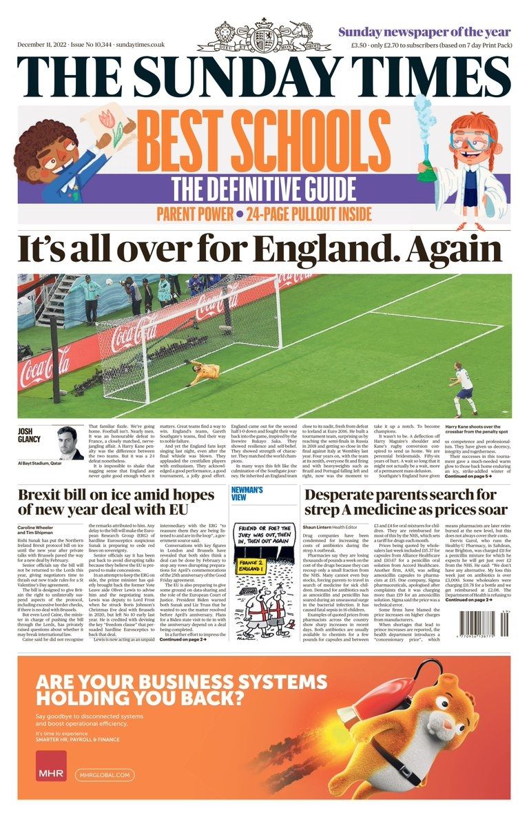 The Sunday Times Angleterre-France