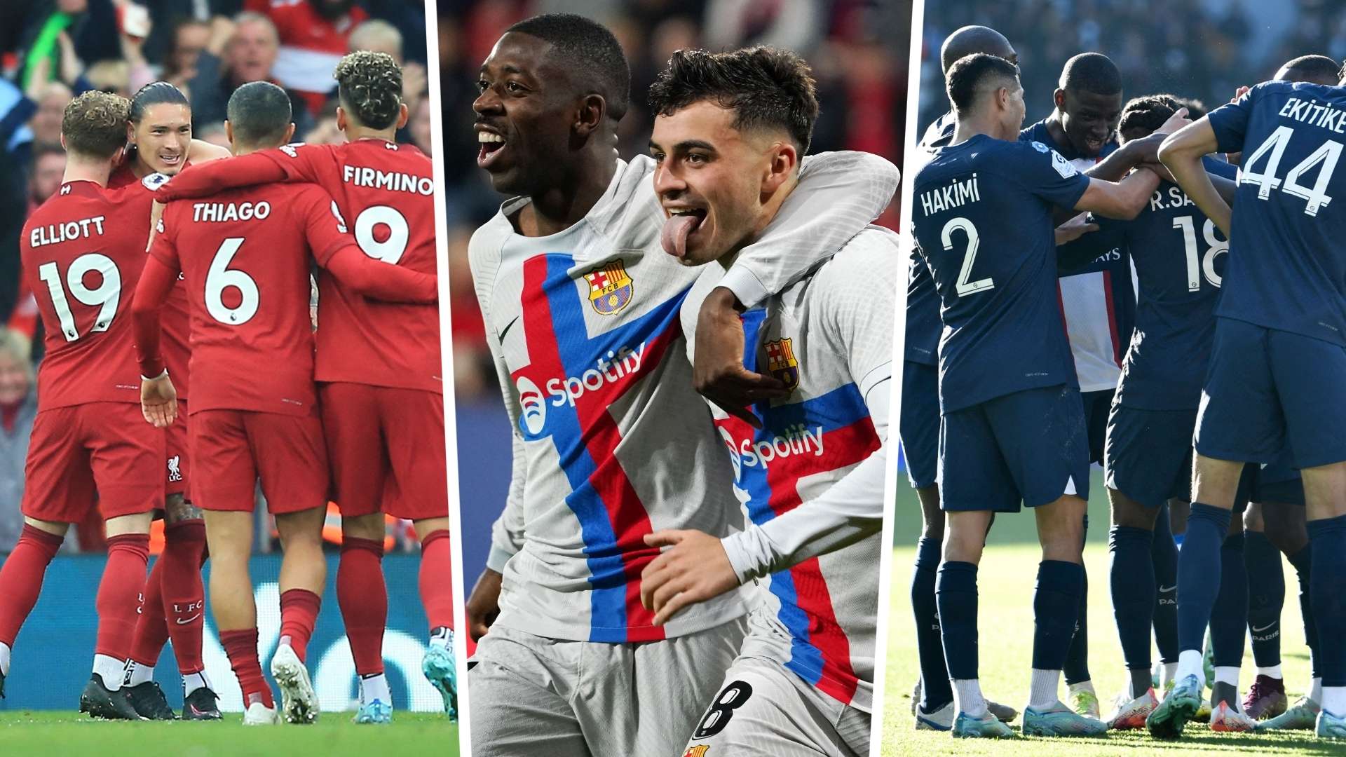 Liverpool, Barcelona, PSG GFX