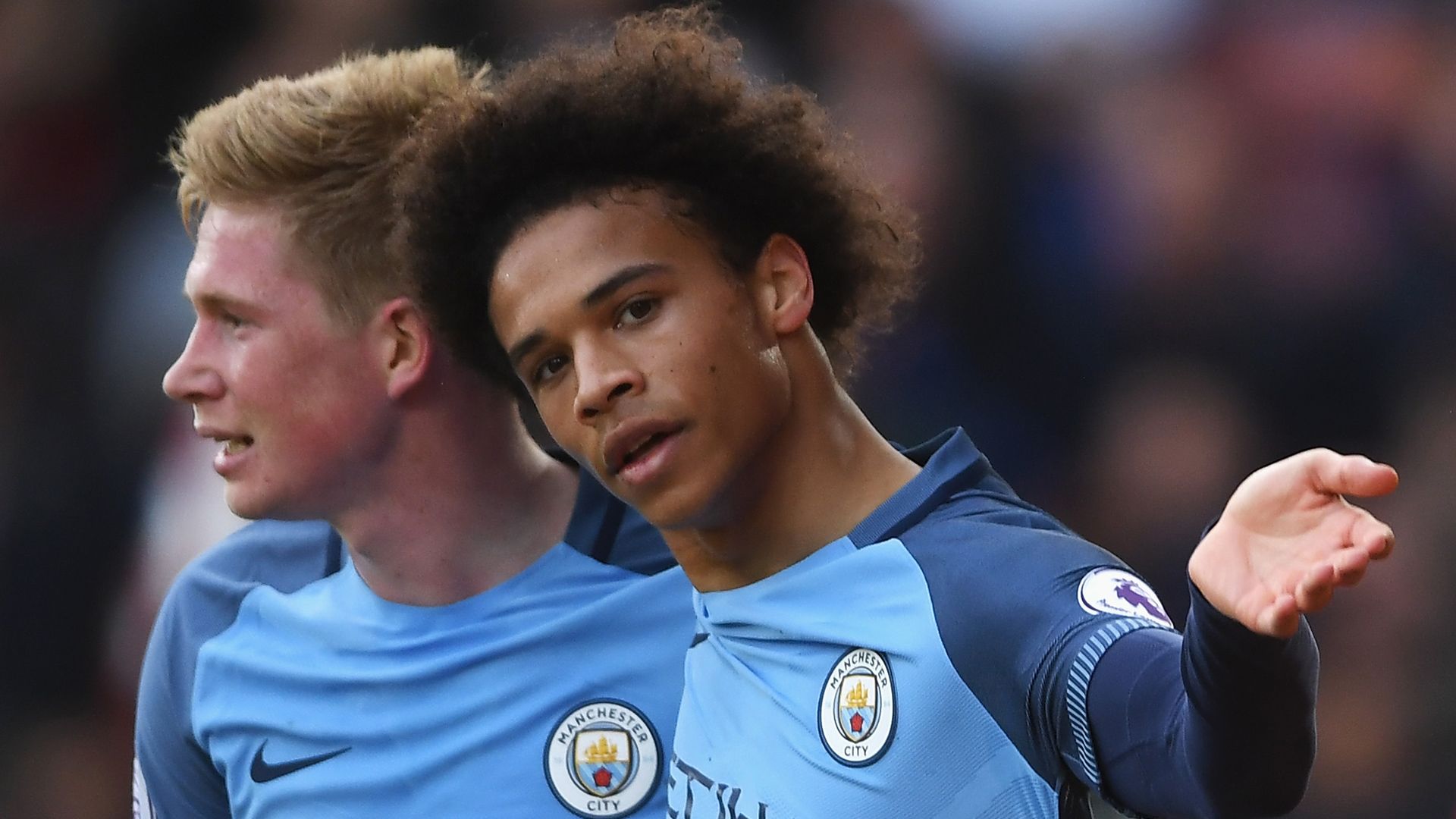 Leroy Sane Kevin De Bruyne Manchester City 15042017
