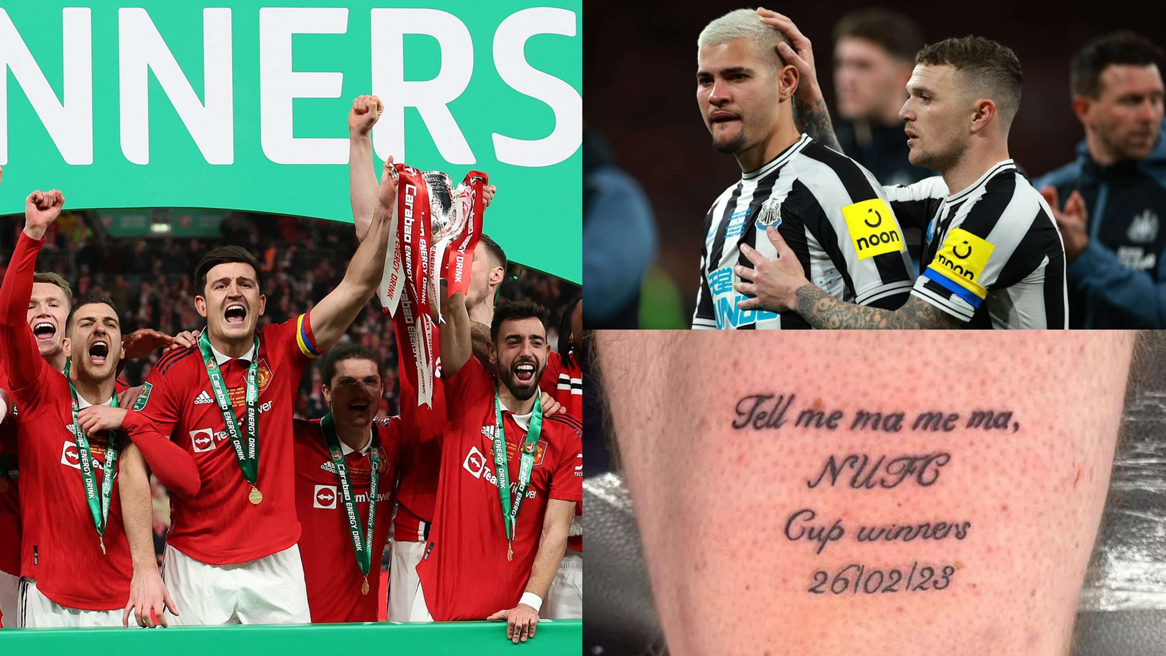 Man Utd Newcastle Carabao Cup final tattoo 