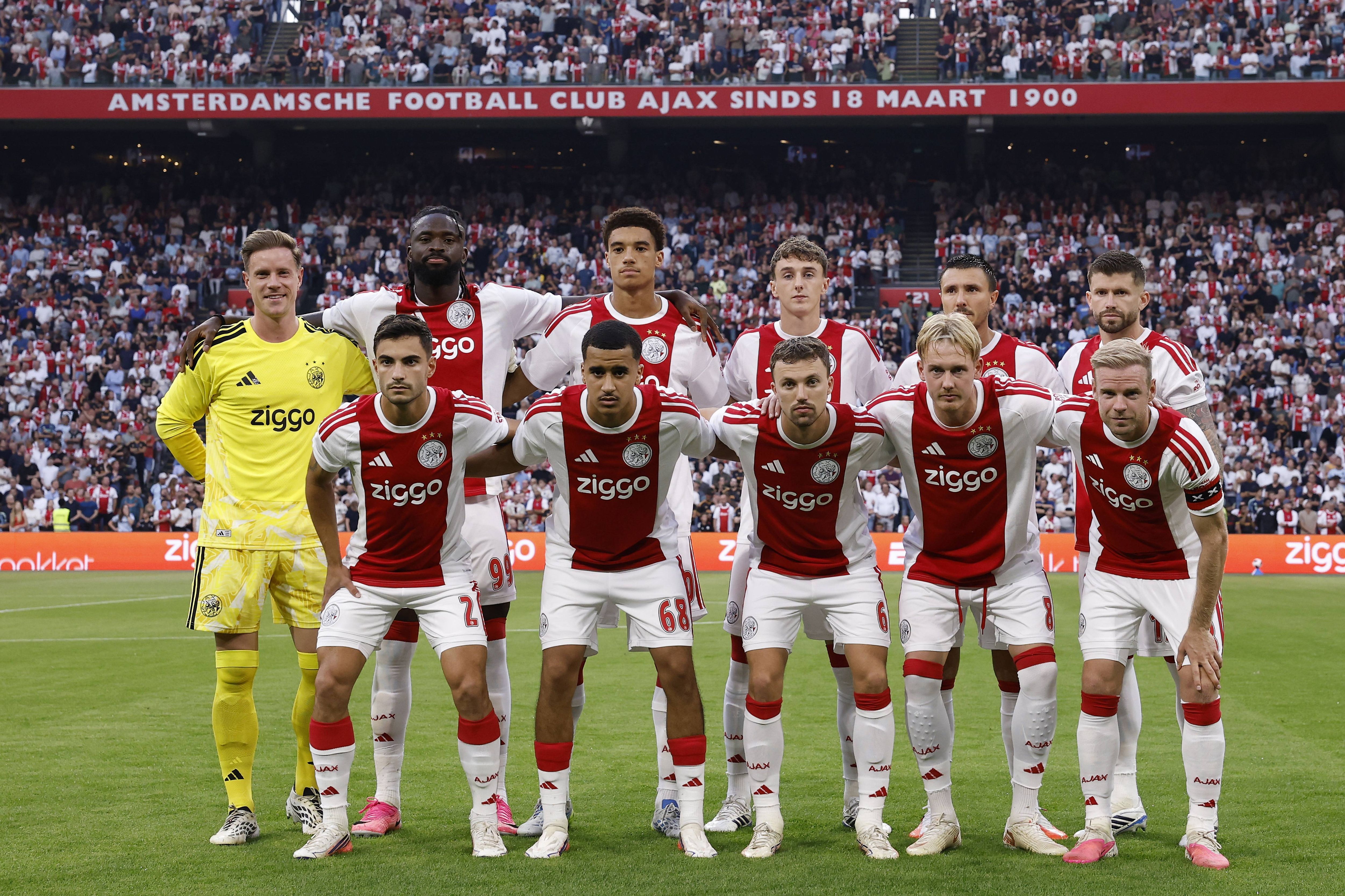 AMSTERDAM - (Top row lr) AFC Ajax goalkeeper Marc-AndrÃ ter Stegen, Aaron Bouwman of AFC Ajax, Tolu Arokodare of AFC Ajax. Youri Baas of AFC Ajax, Steven Berghuis of AFC Ajax, Caio Henrique of AFC Ajax (bottom row) Lucas Rosa of AFC Ajax, Abdallah Ouazane of AFC Ajax, Youri Regeer of AFC Ajax, Julian Brandt of AFC Ajax, Davy Klaassen of AFC Ajax during the UEFA Conference League play-off second leg match between AFC Ajax and FC Sion at the Johan Cruijff ArenA on 27 August 2026 in Amsterdam, the Netherlands. MAURICE VAN STEEN ANP xVIxANPxSportx xxANPxIVx 566383492 originalFilename: 566383492.jpg