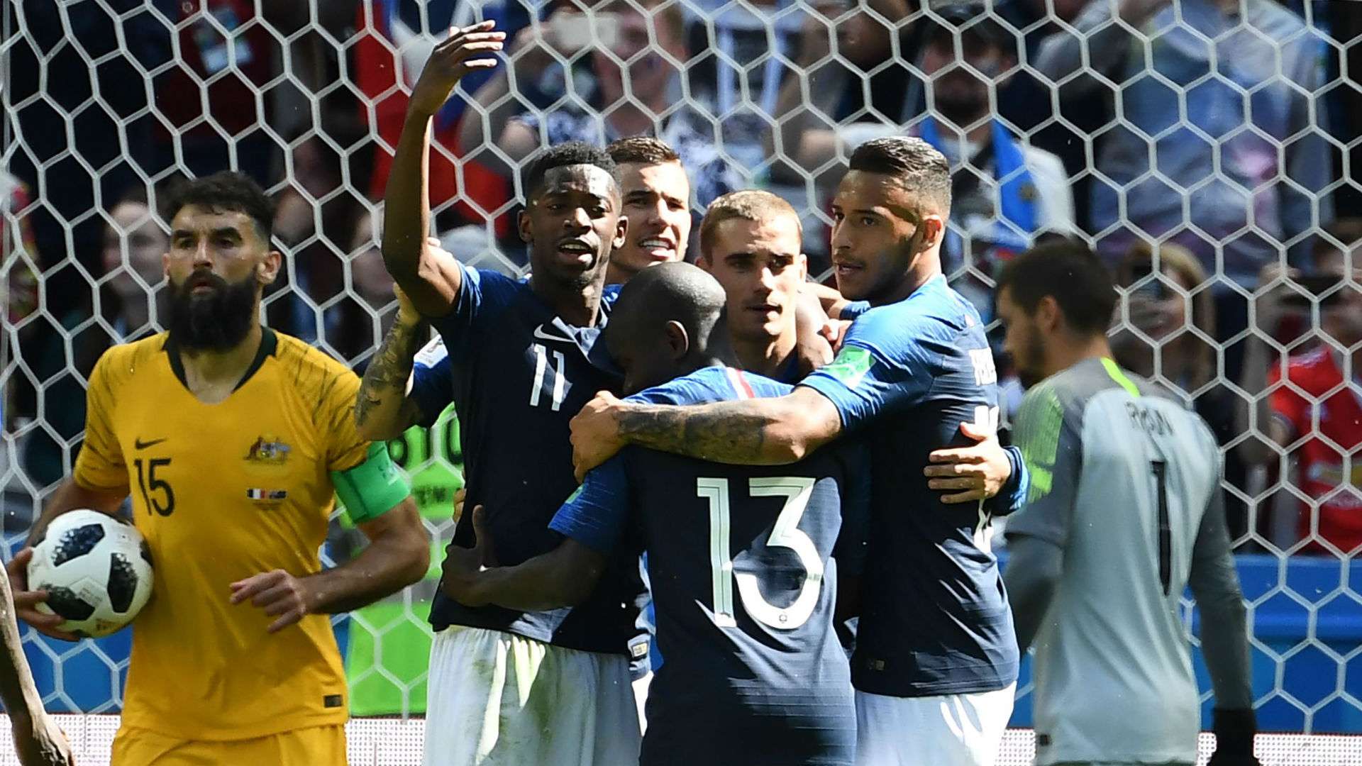 France celebratin Paul Pogba goal France Australia World Cup 2018 16062018.jpg