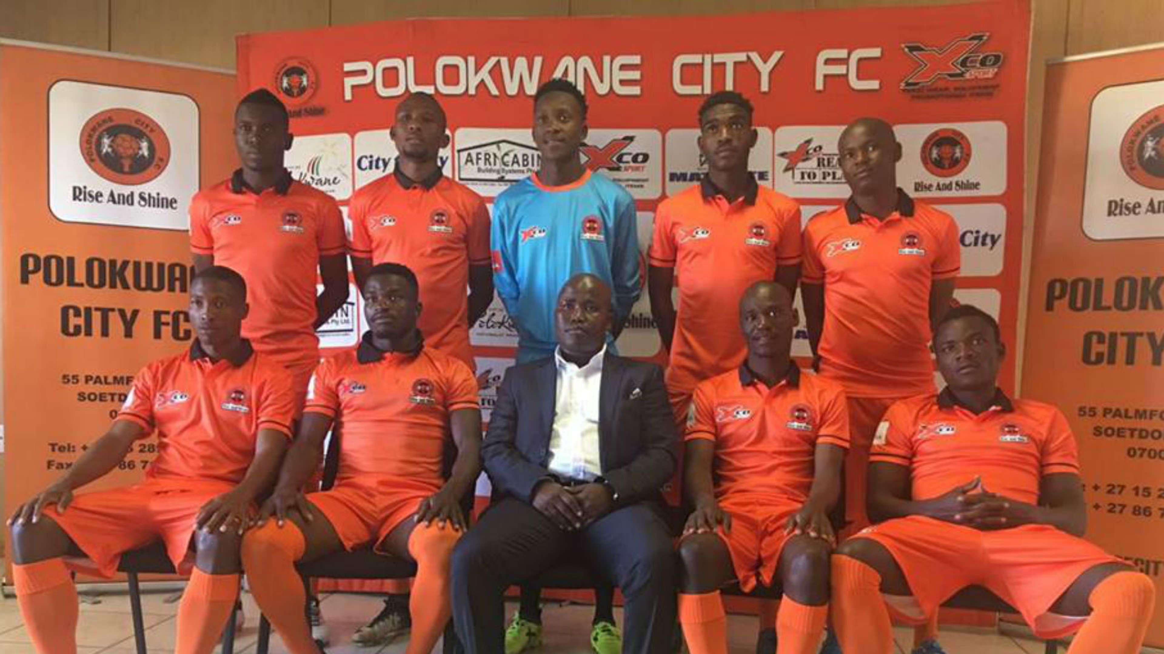 Polokwane City coach Bernard Molekwa & players