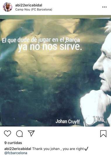 Abidal Instagram Cruyff Message