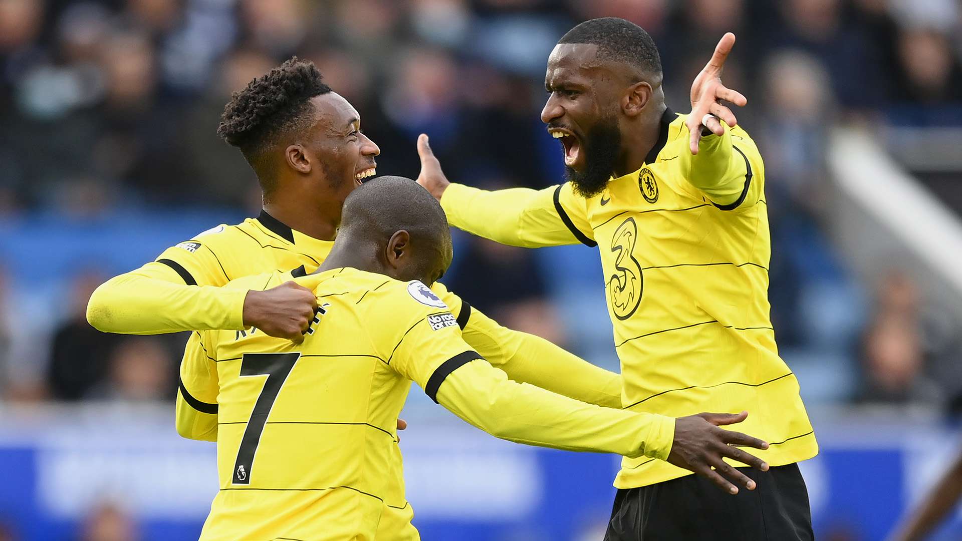 Callum Hudson-Odoi Antonio Rudiger N'Golo Kante Chelsea 2021-22