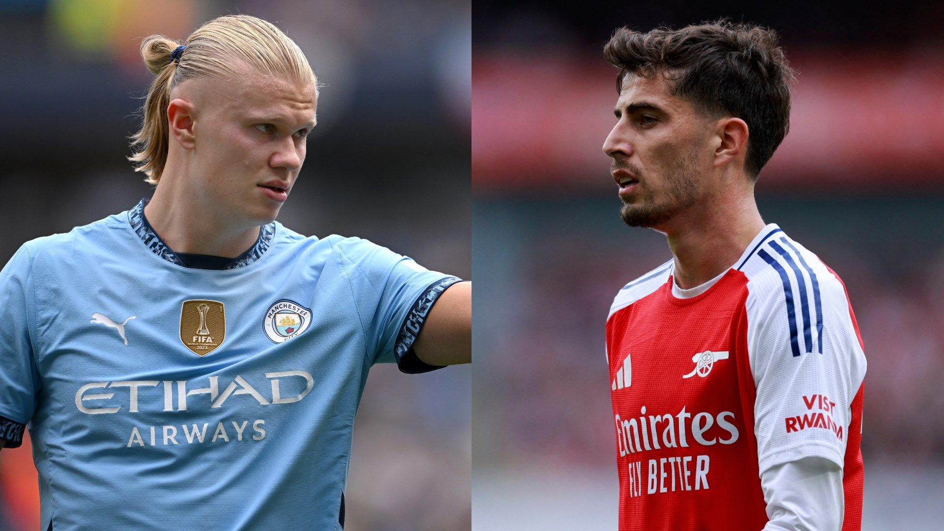 Erling Haaland Kai Havertz Man City Arsenal 2024-25