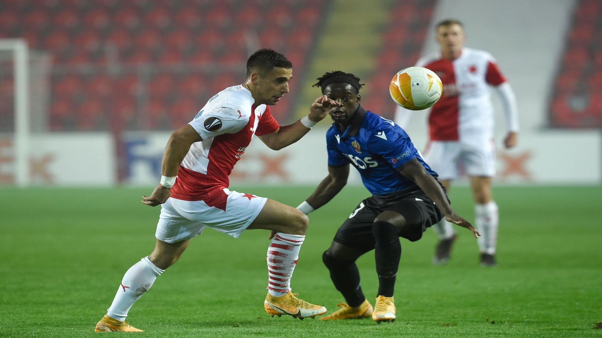 Ondrej Lingr Jordan Lotomba Slavia Prague Nice Europa League 05112020