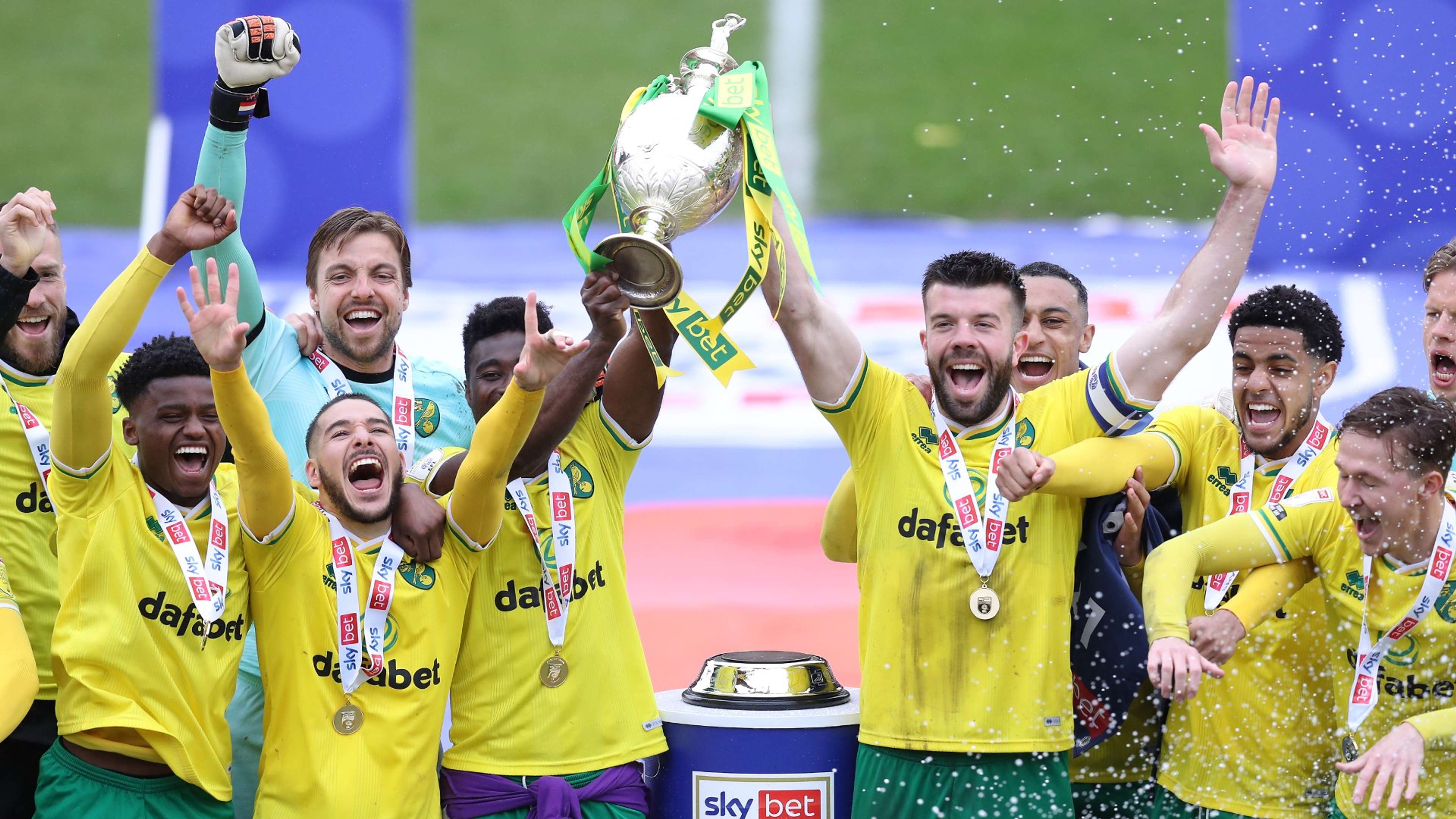 Norwich City Championship celebration 2020-21