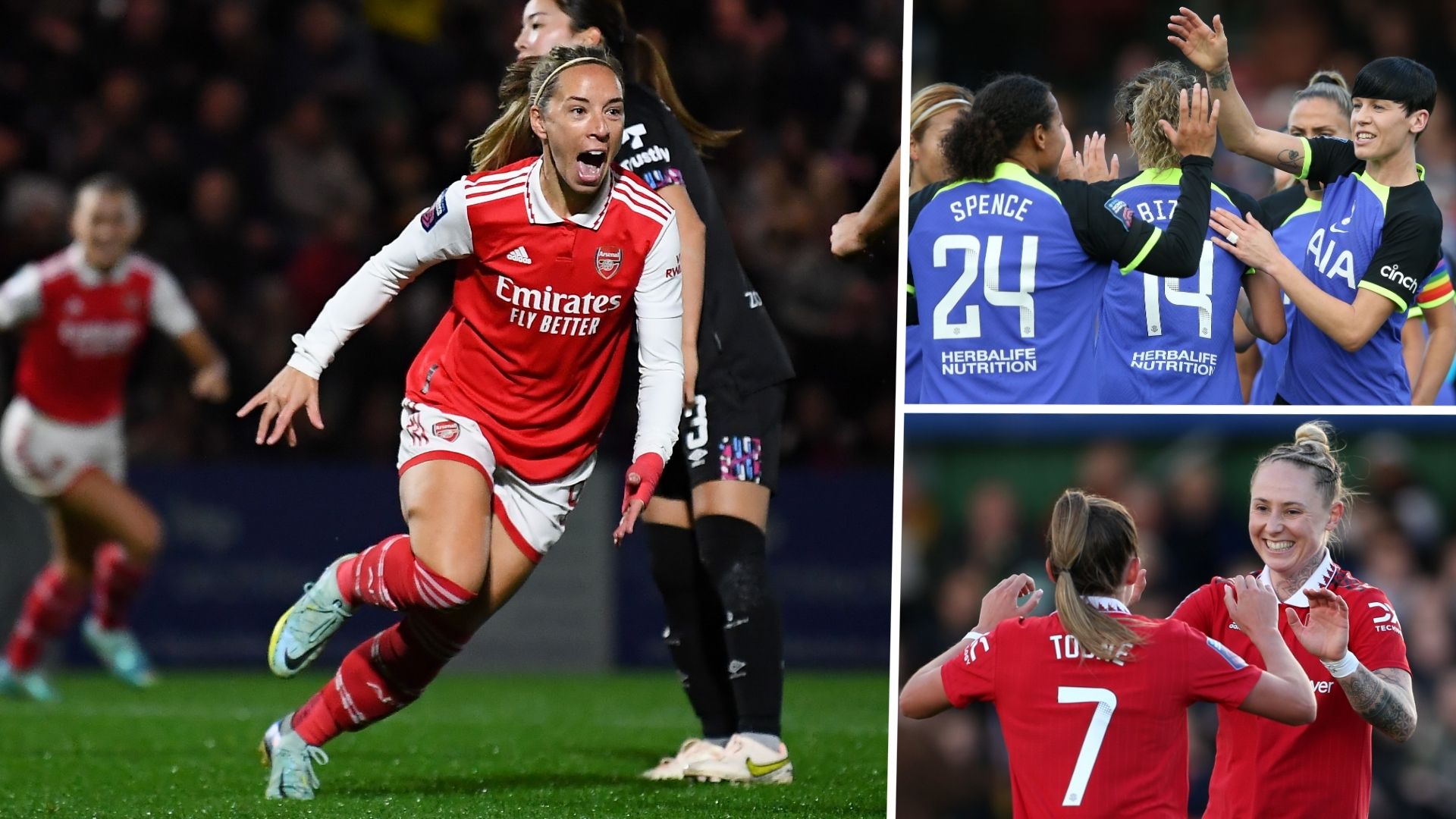 Arsenal Spurs Man Utd Women's Super League 2022-23 GFX