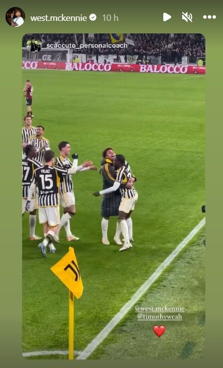 Tim Weah Weston McKennie Juventus celebration