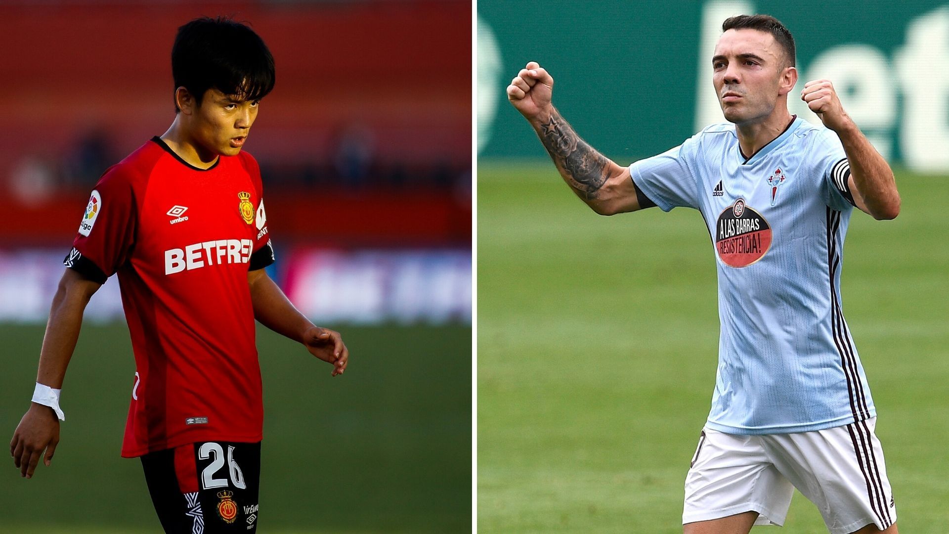 Kubo y Aspas en el Mallorca vs. Celta