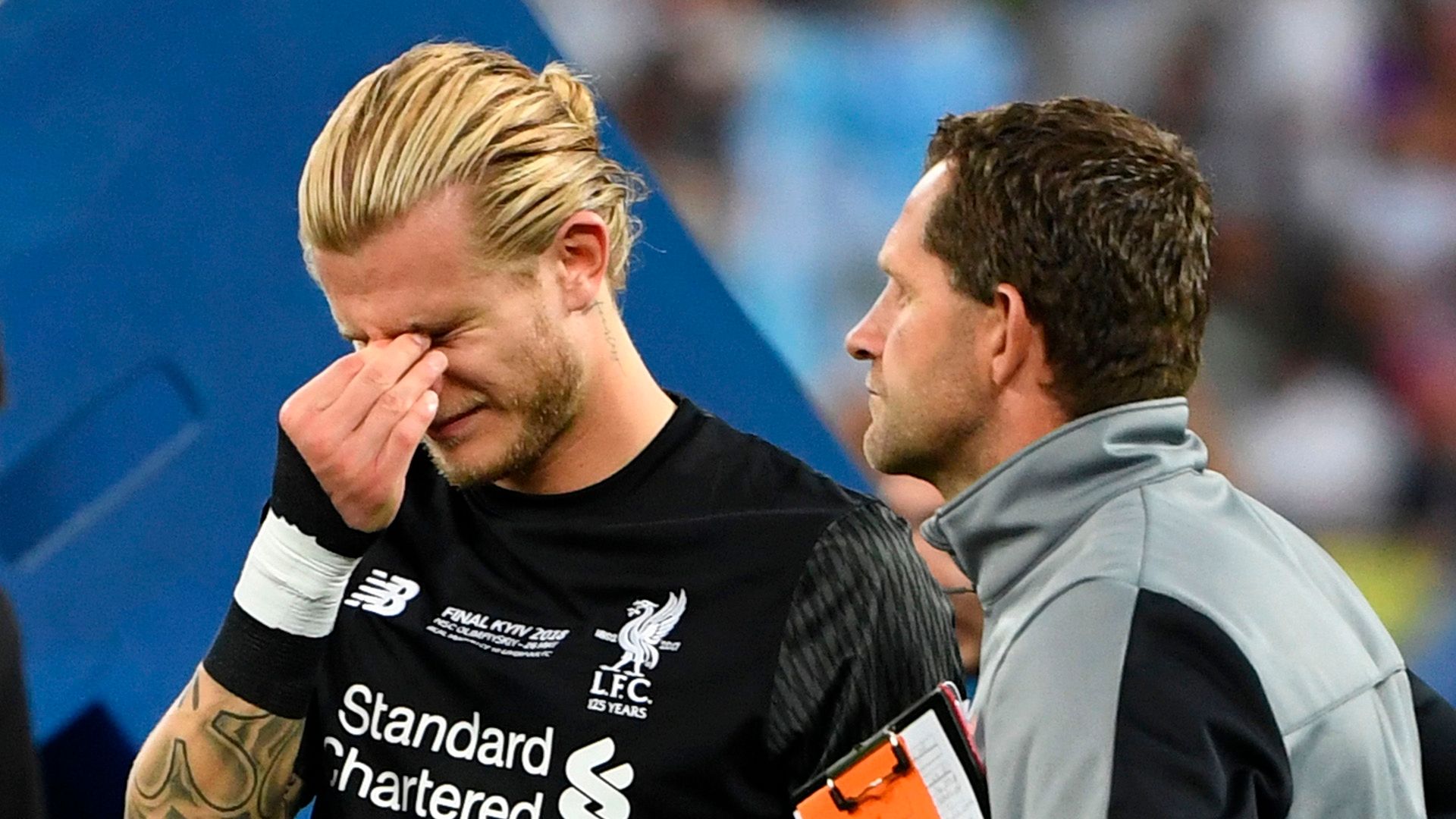 Karius Post match Real Madrid Liverpool Champions League final 26052018
