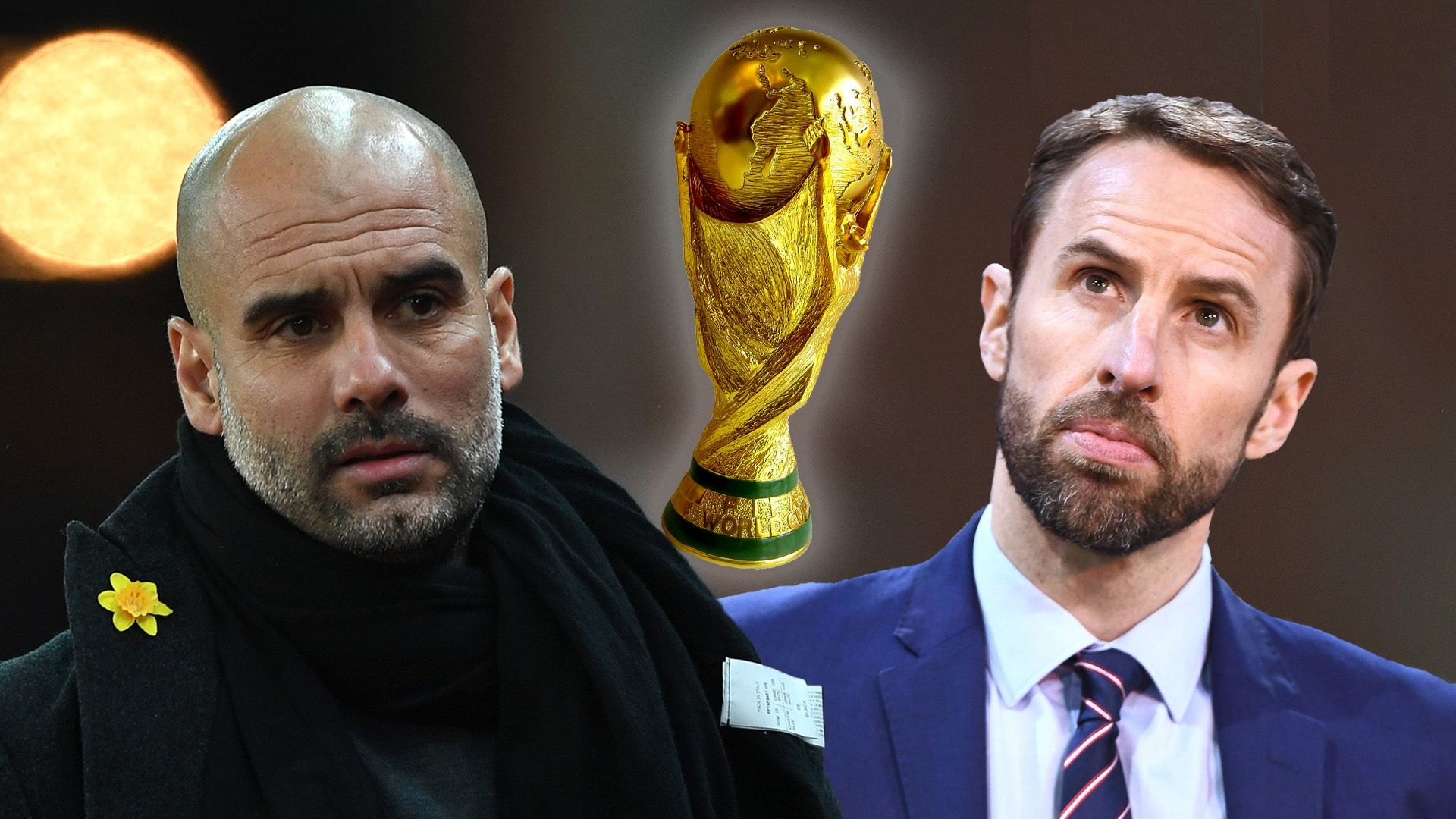 Pep Guardiola Gareth Southgate World Cup trophy