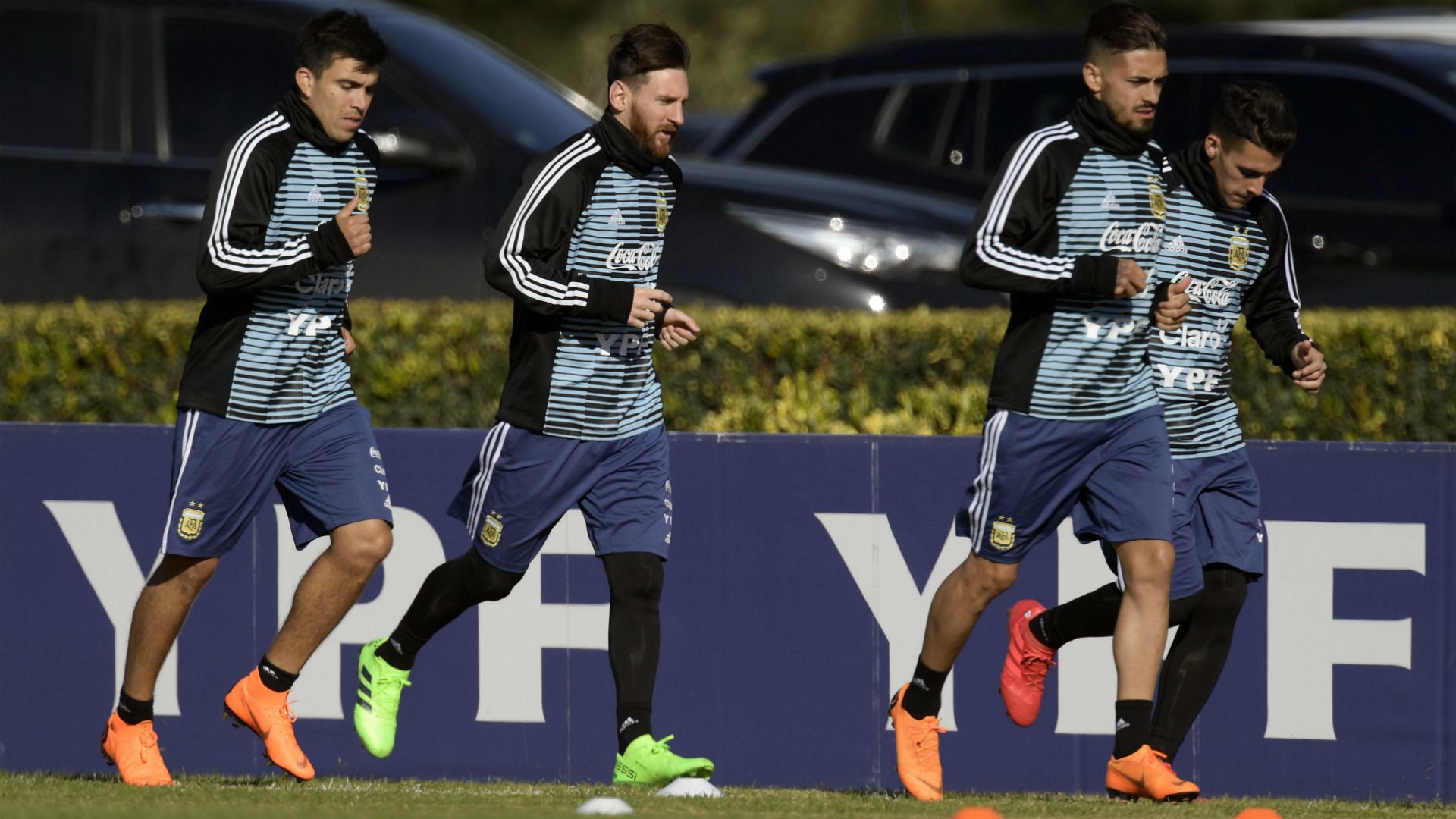 Acuña Messi Lanzini Pavon Argentina entrenamiento 23052018