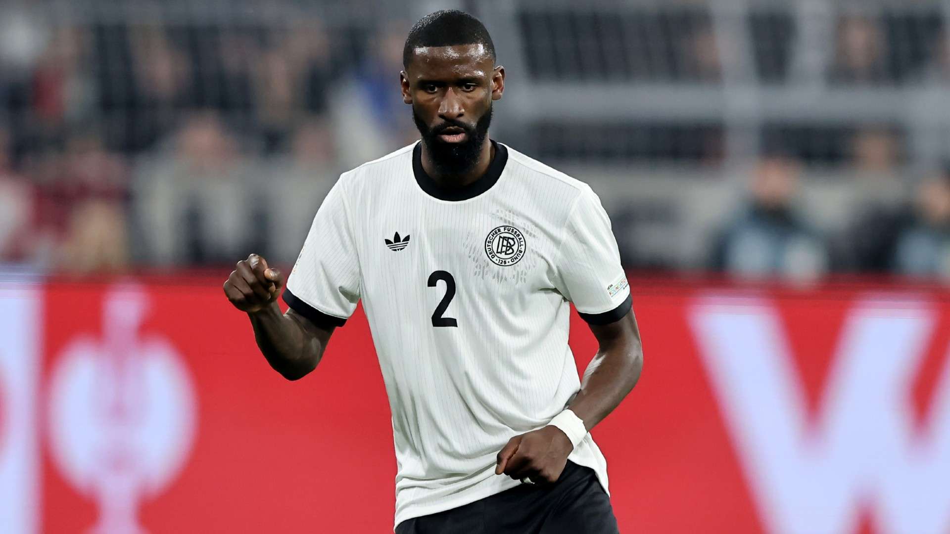 Antonio Rüdiger of Germany runs with the bal