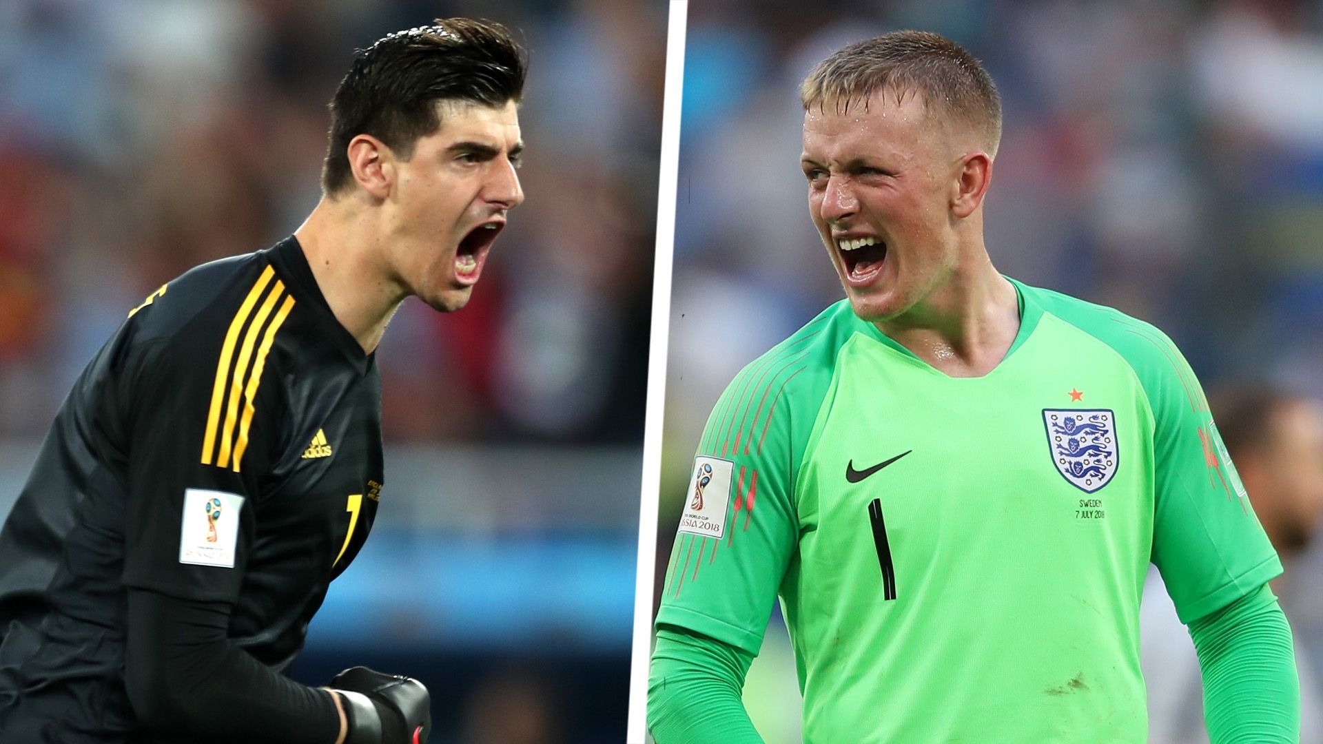 Thibaut Courtois Jordan Pickford Split