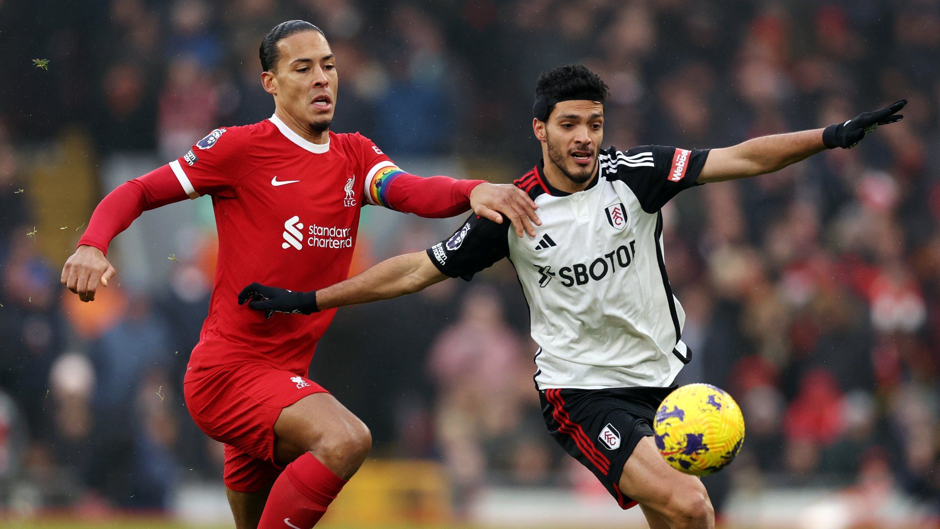 Virgil van Dijk Raul Jimenez Liverpool Fulham 2023-24