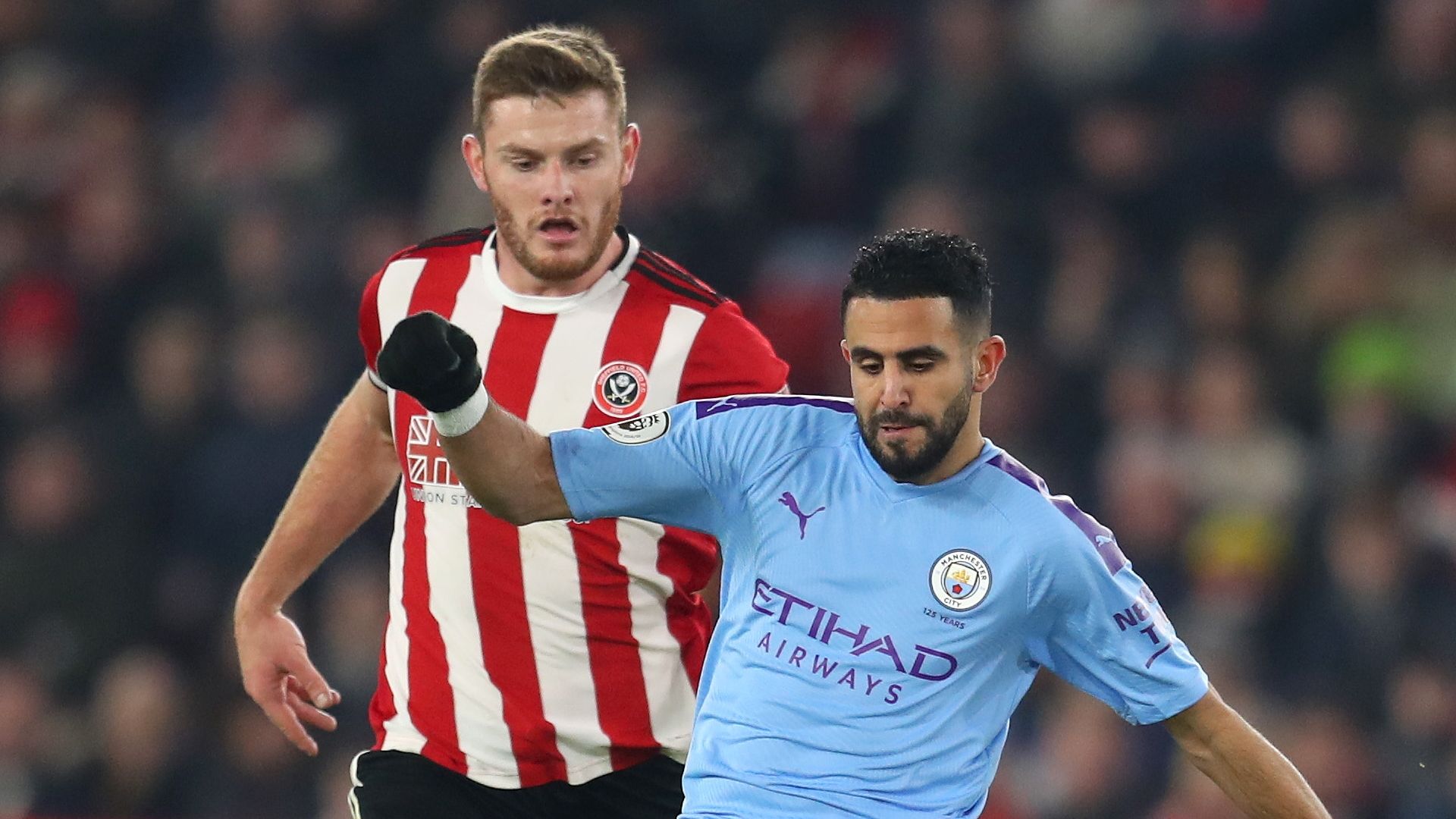 Jack O'Connell, Riyad Mahrez, Sheffield Utd vs Man City