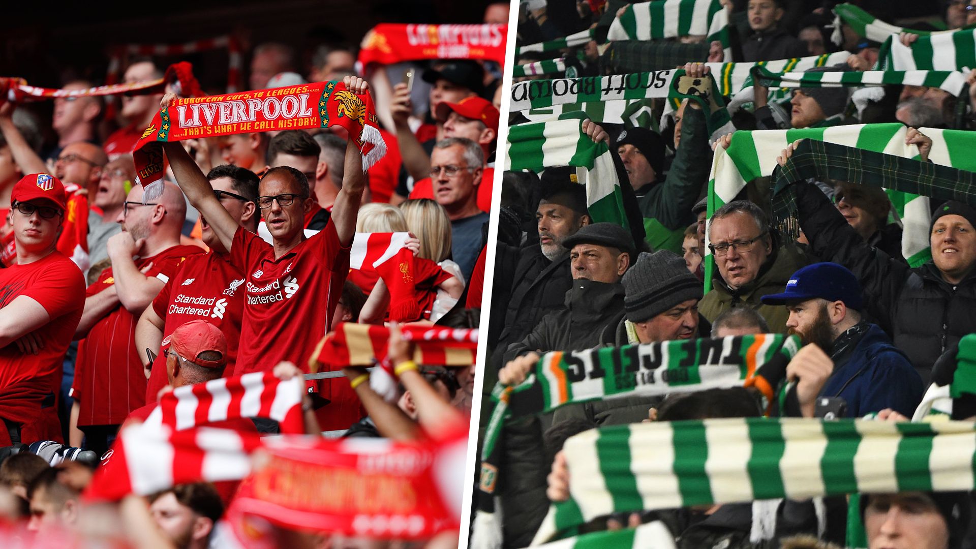 Liverpool fans Celtic fans