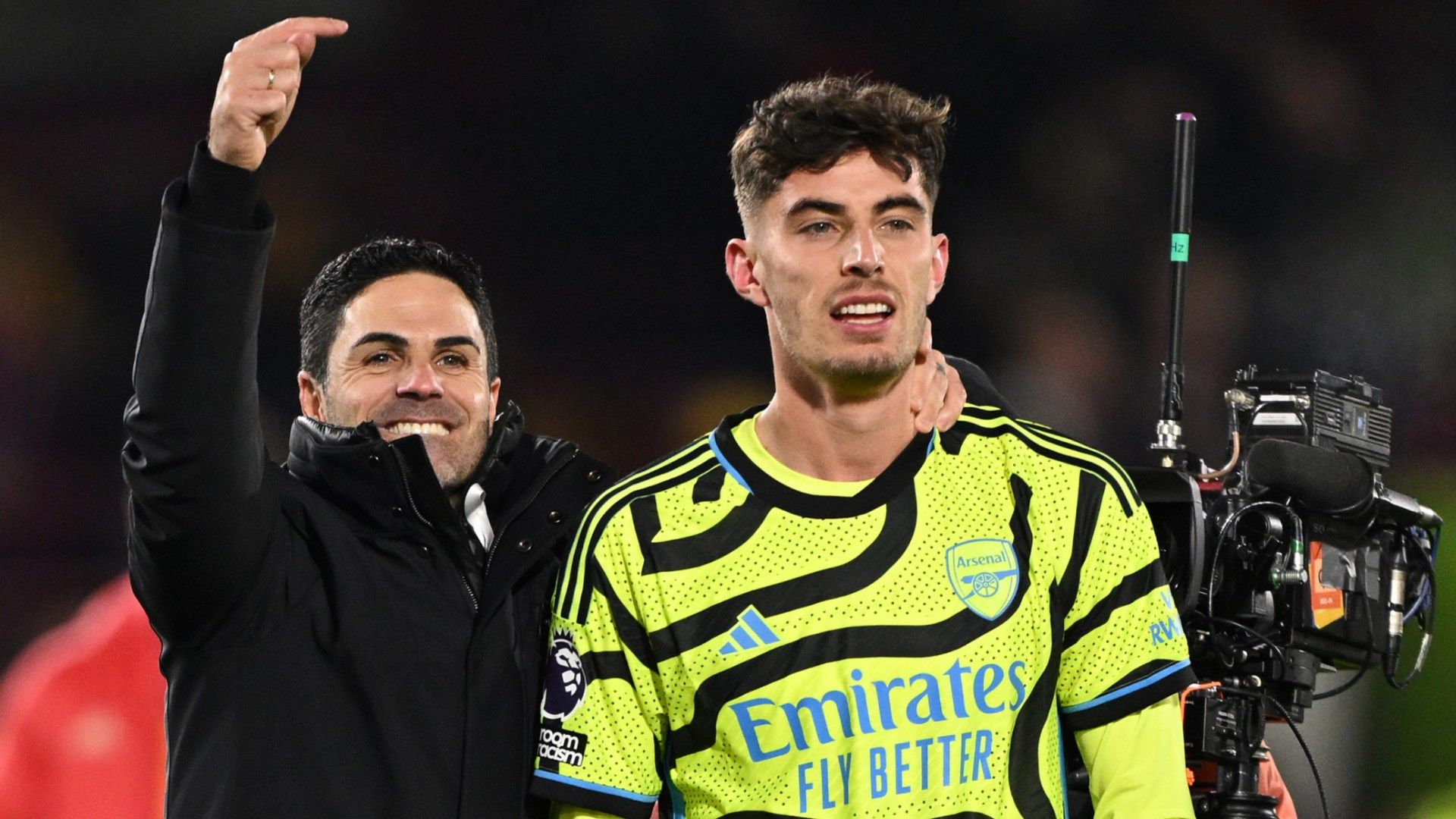 Arsenal boss Mikel Arteta with Kai Havertz