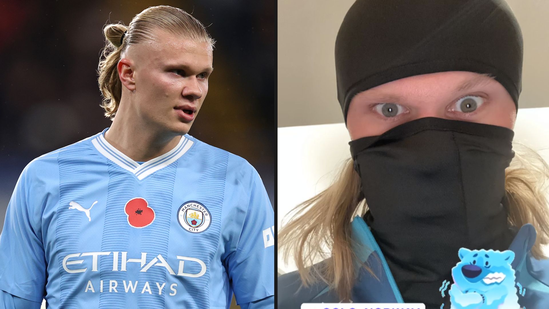 Erling Haaland snood split