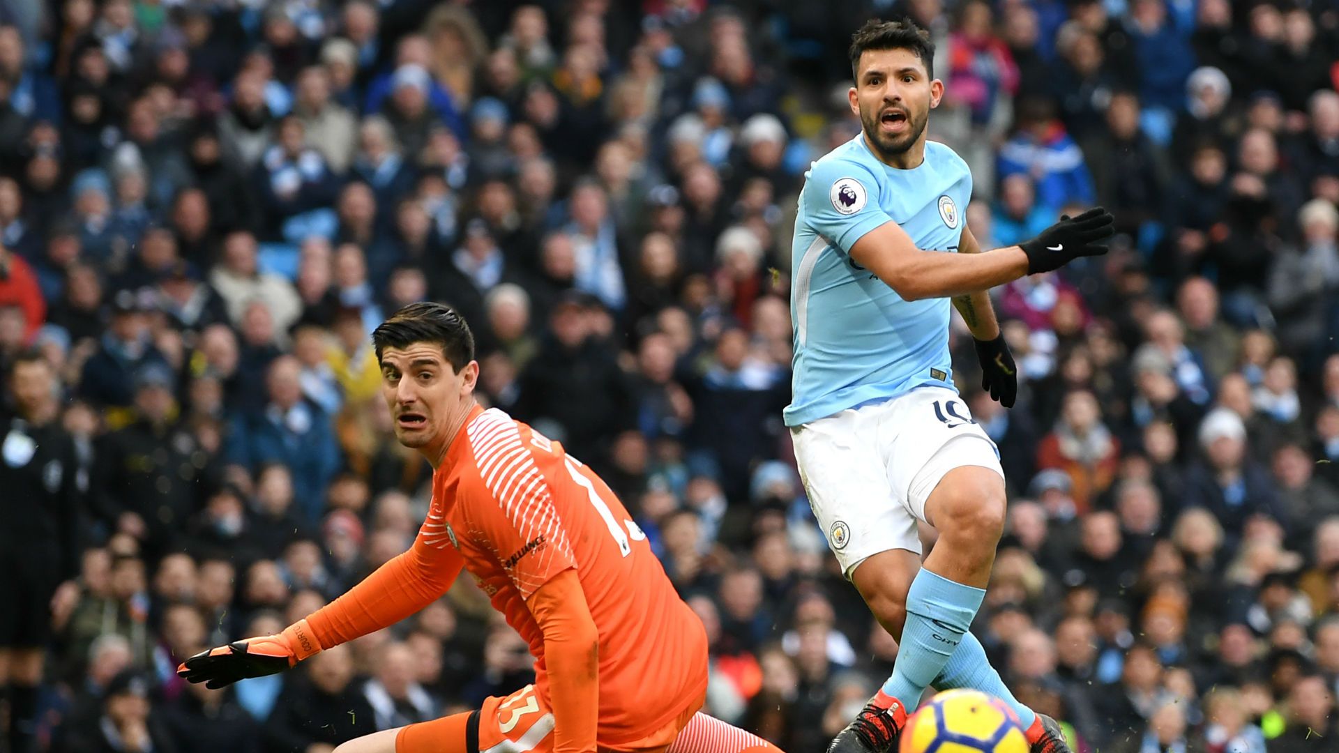 Thibaut Courtois Chelsea Sergio Aguero Manchester city
