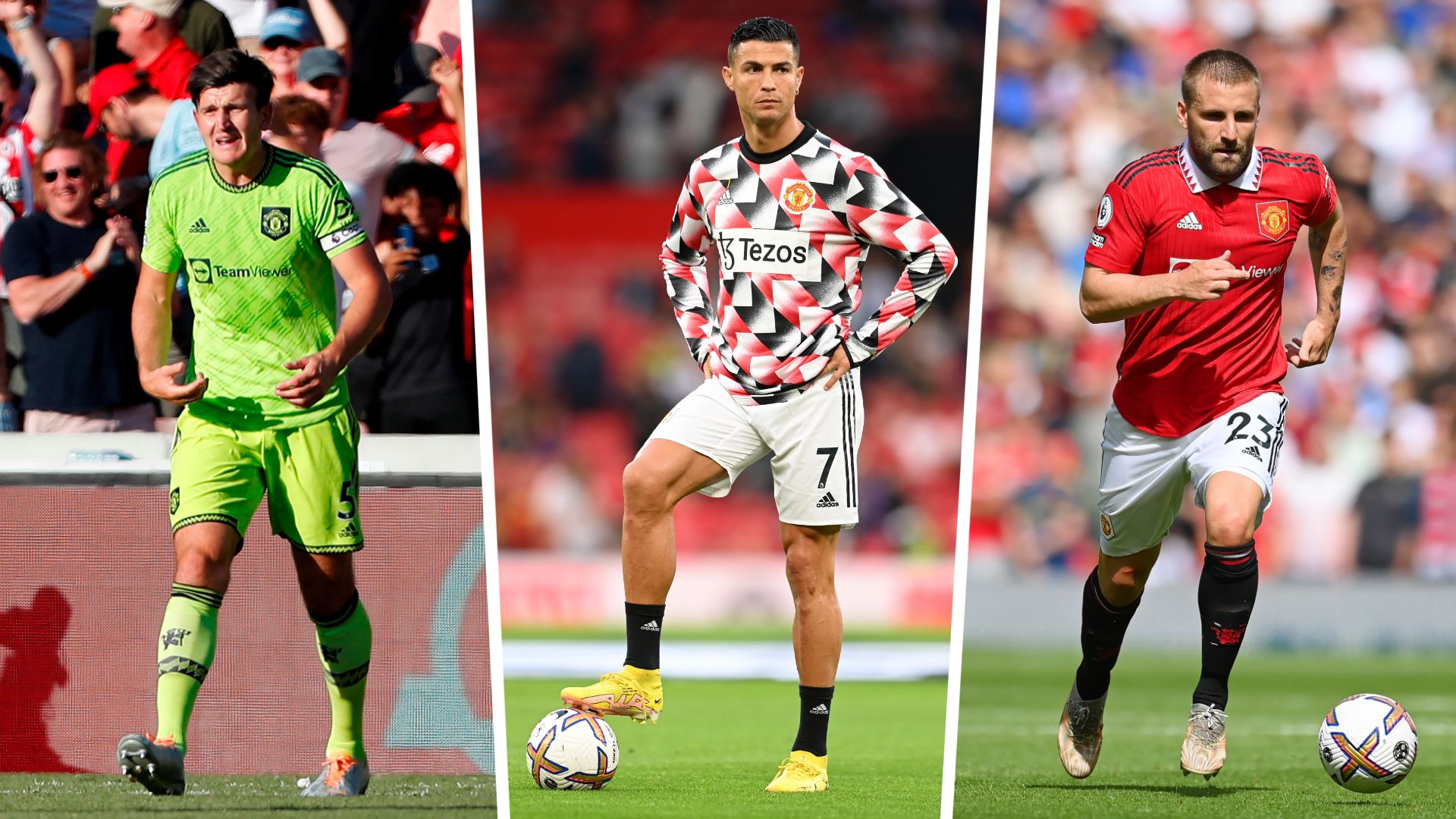 Harry Maguire Cristiano Ronaldo Luke Shaw Manchester United