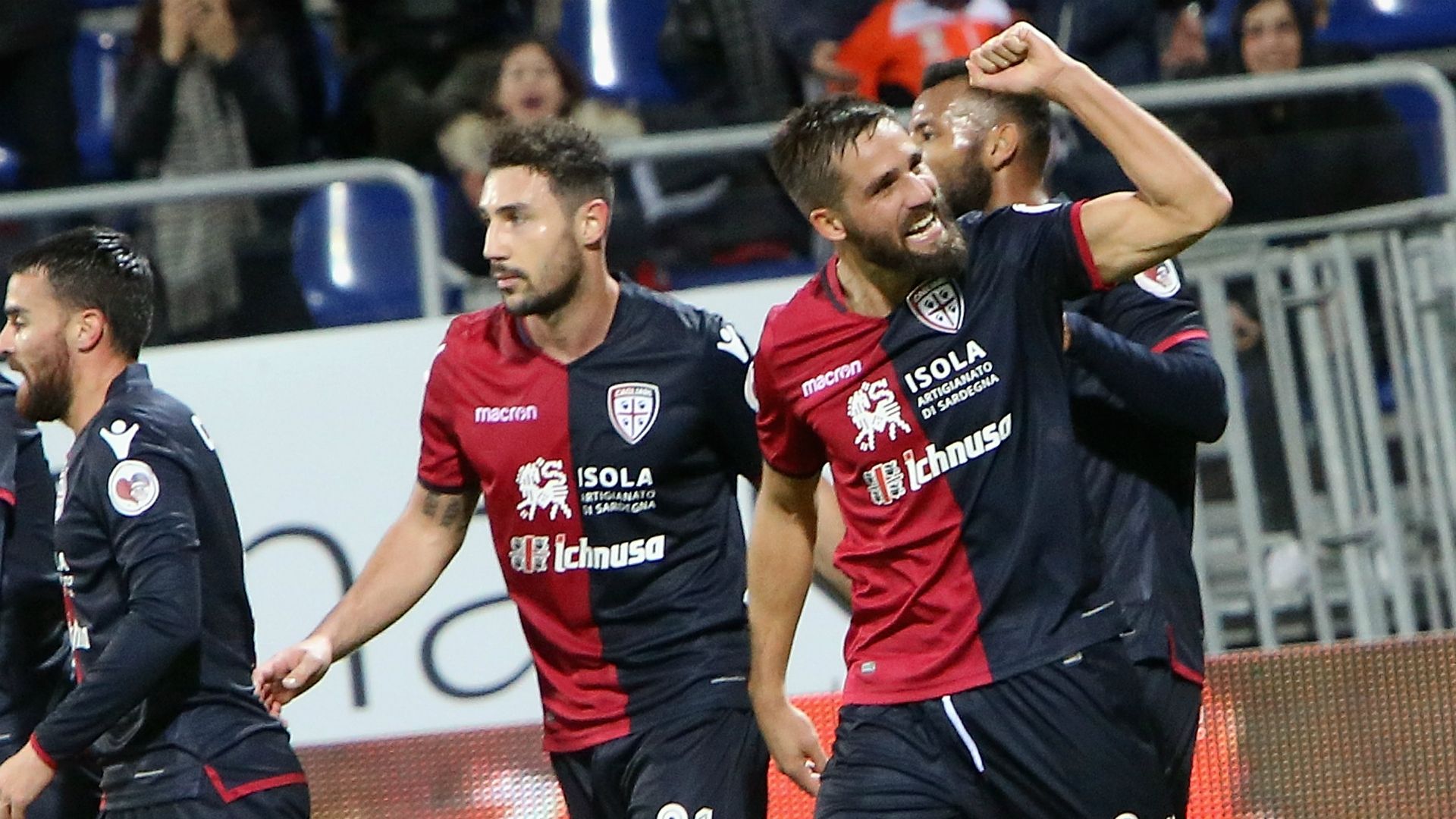 Cagliari celebrating Cagliari Empoli Serie A