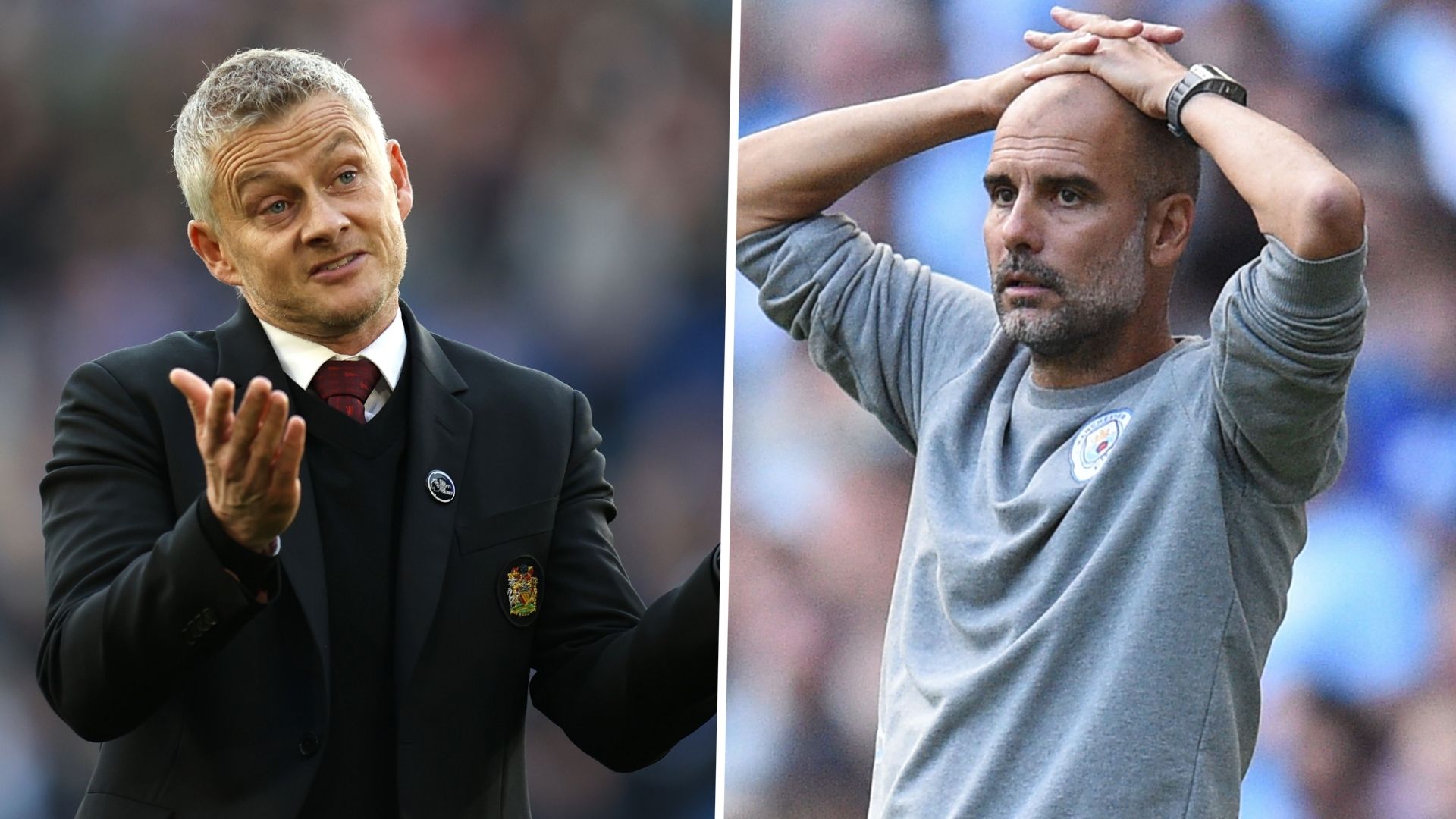 Ole Gunnar Solskjaer Pep Guardiola Manchester United City GFX