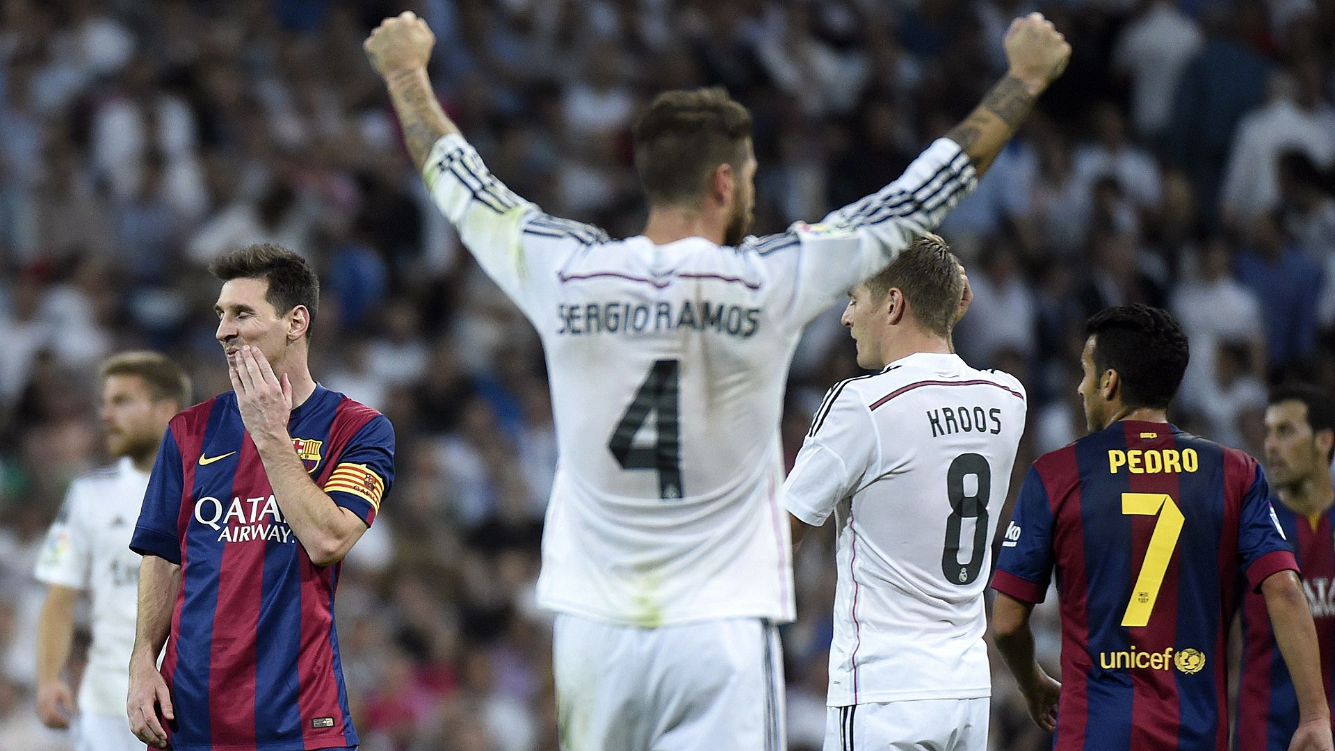 Lionel Messi Pedro FC Barcelona Sergio Ramos Toni Kroos Real Madrid Primera Division 10252014