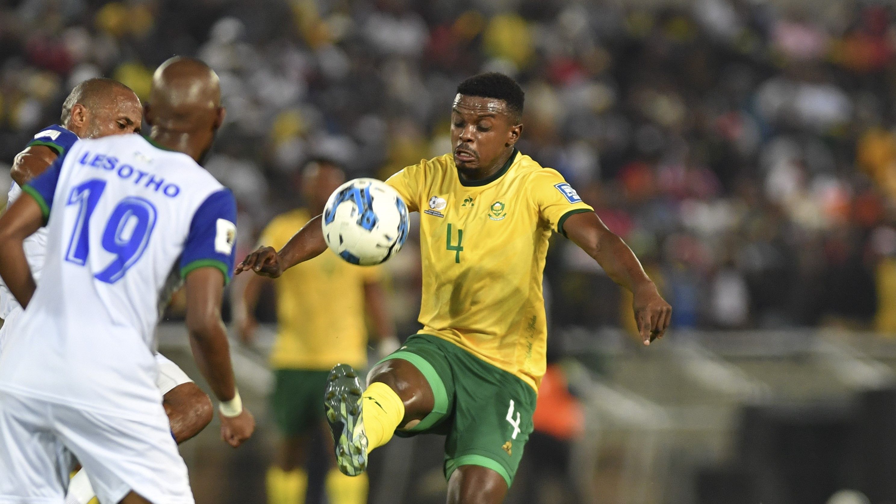 Teboho Mokoena of Bafana Bafana in action against Lesotho