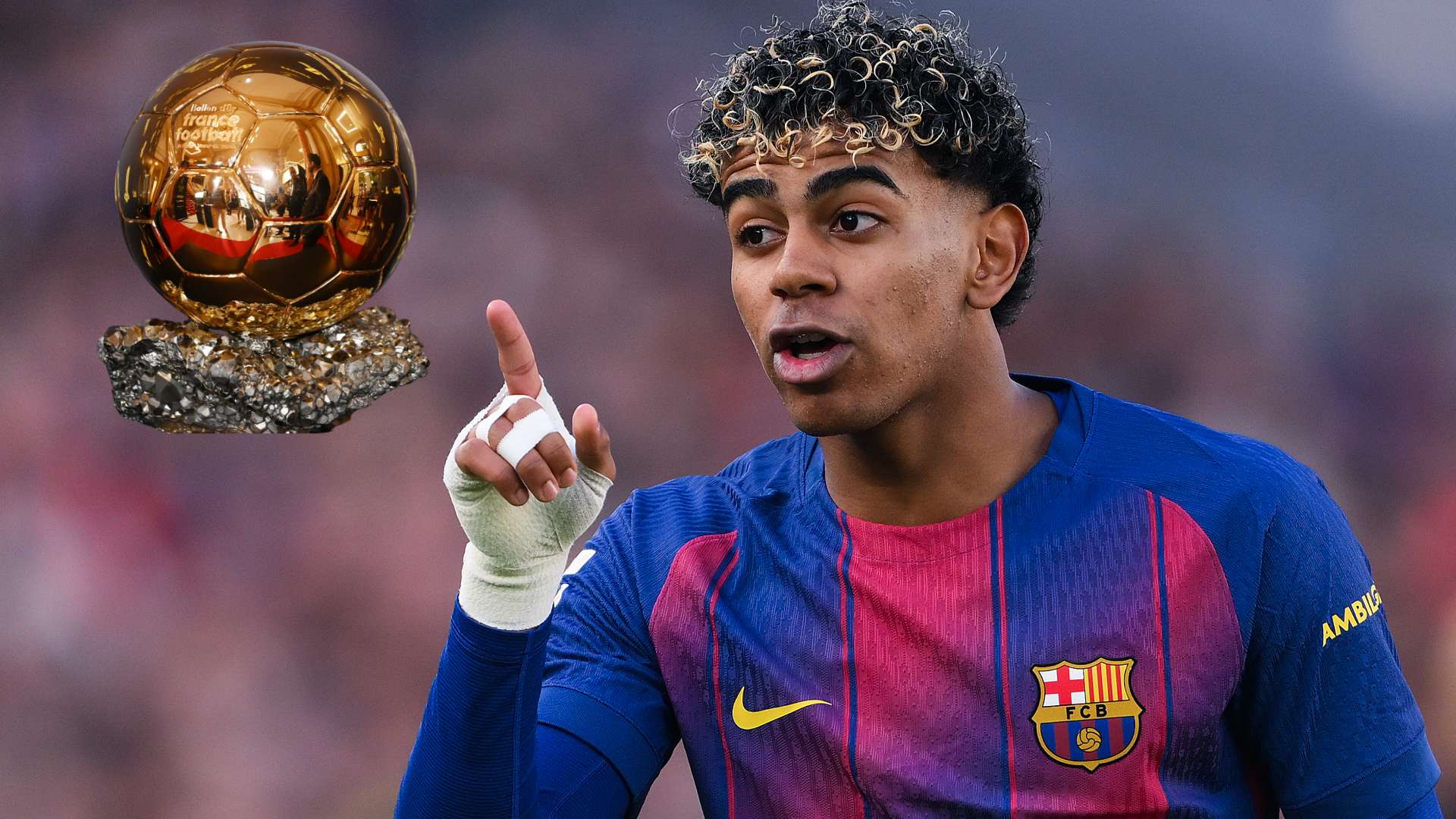 Lamine Yamal Ballon d'Or trophy