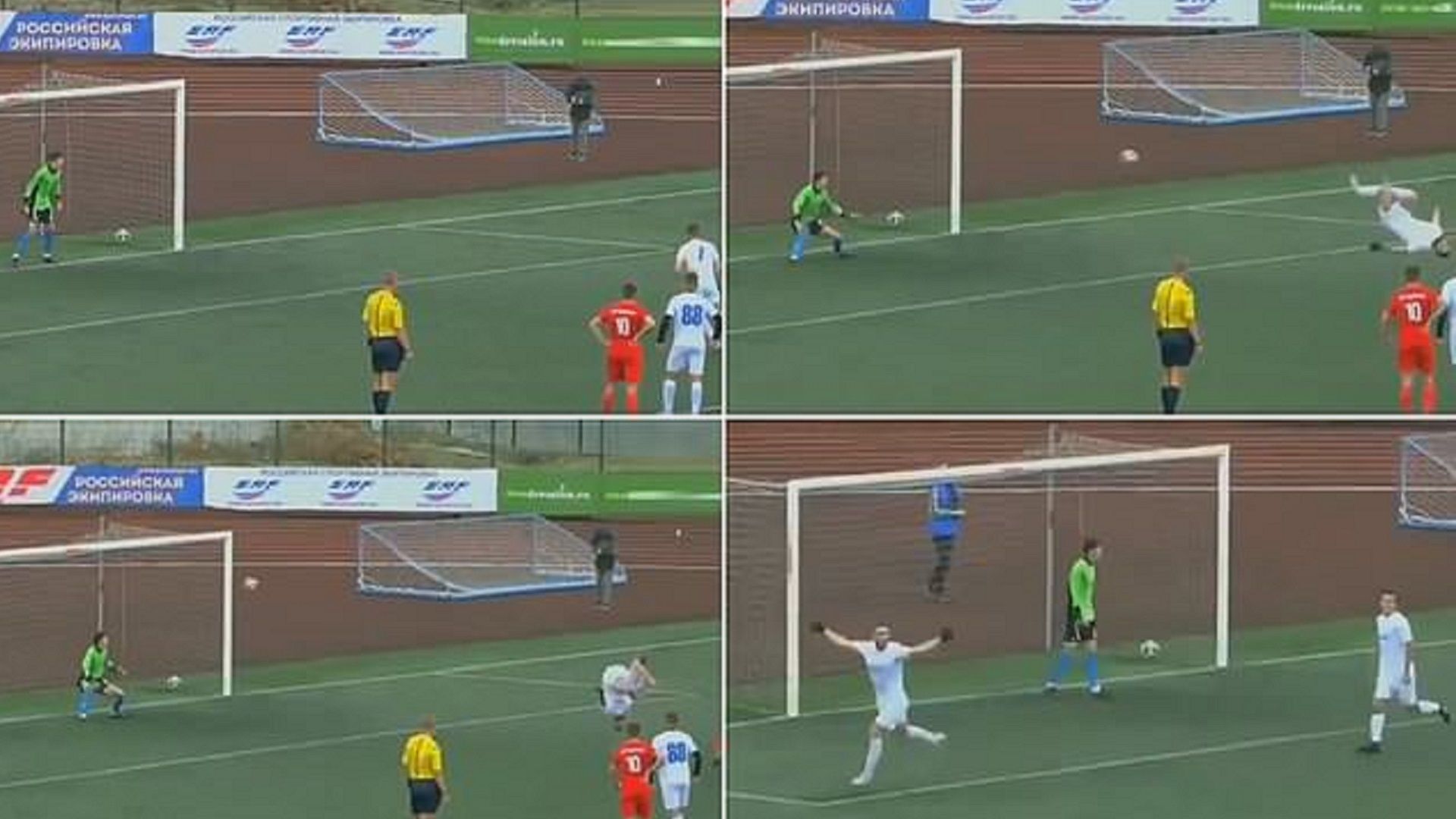 Russia kid penalty somersault