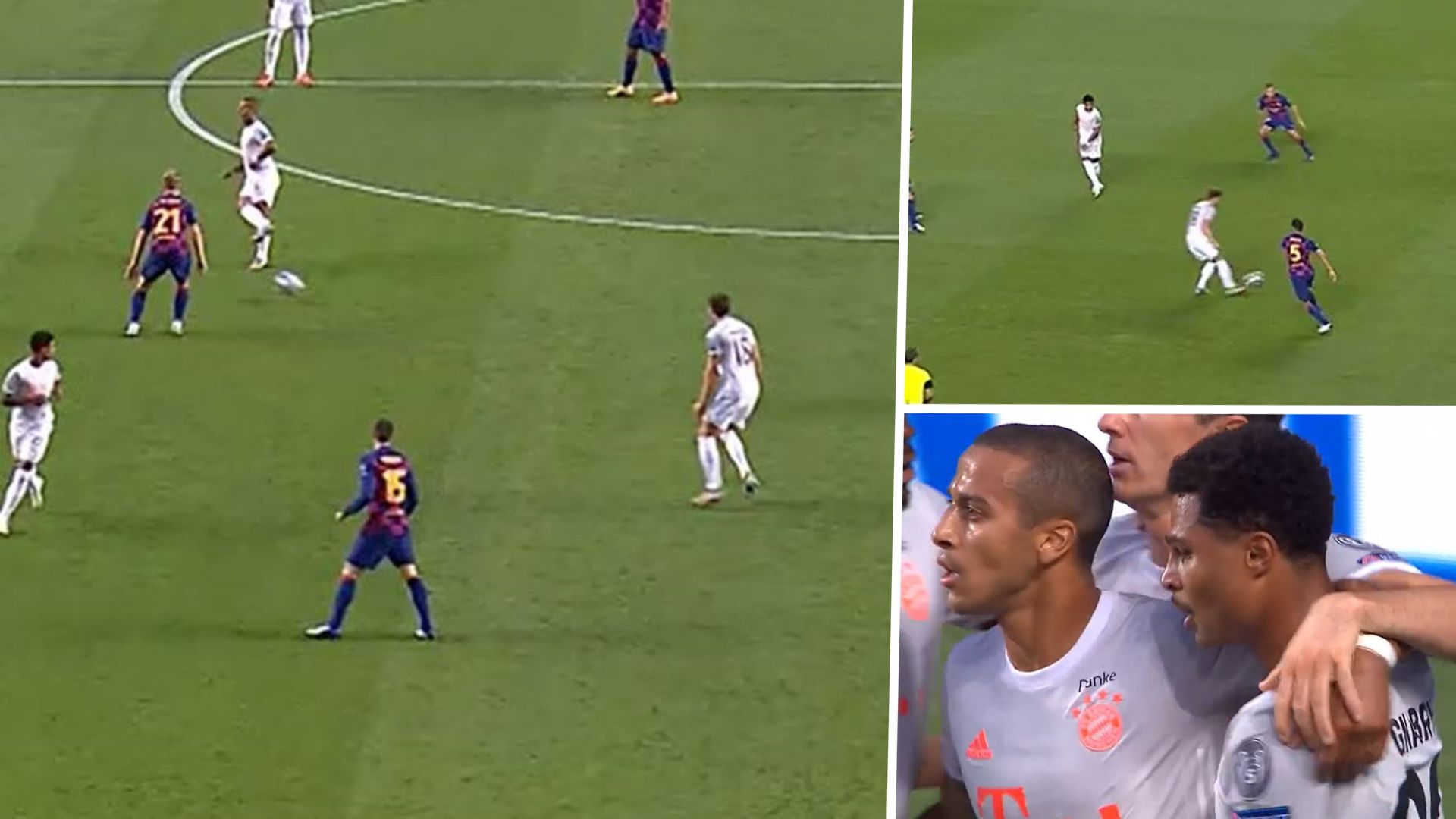 THIAGO GORETZKA GNABRY BAYERN BARCELONA TOR ASSIST NO LOOK