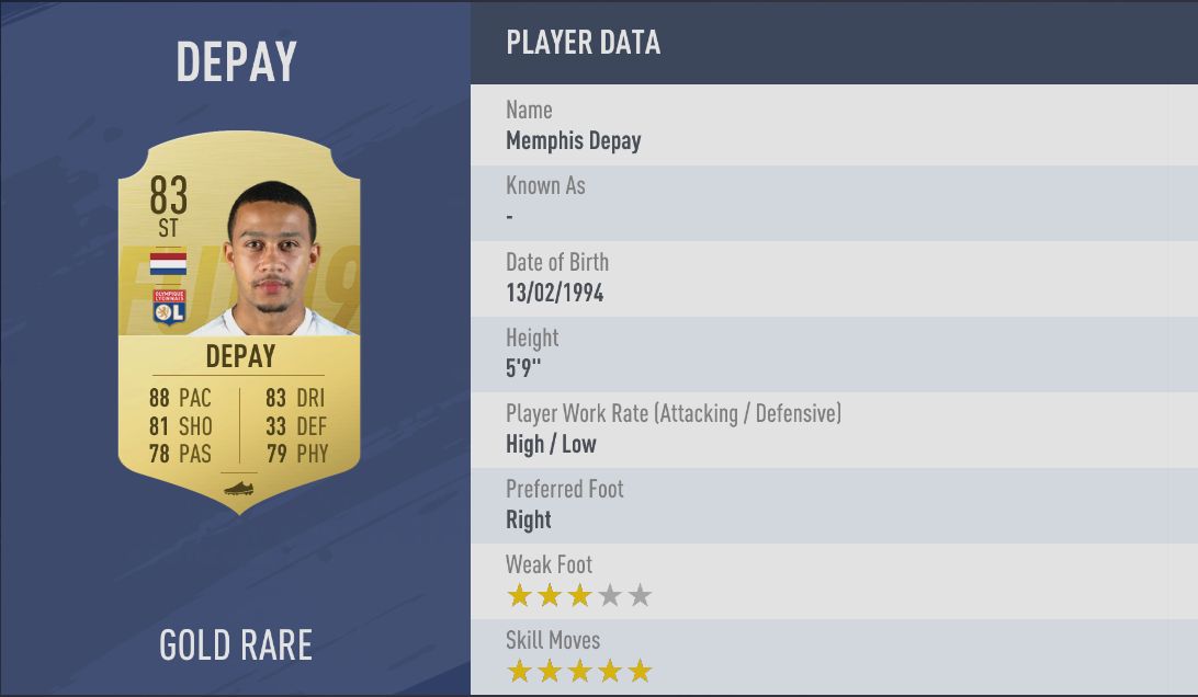 Memphis Depay | FIFA 19