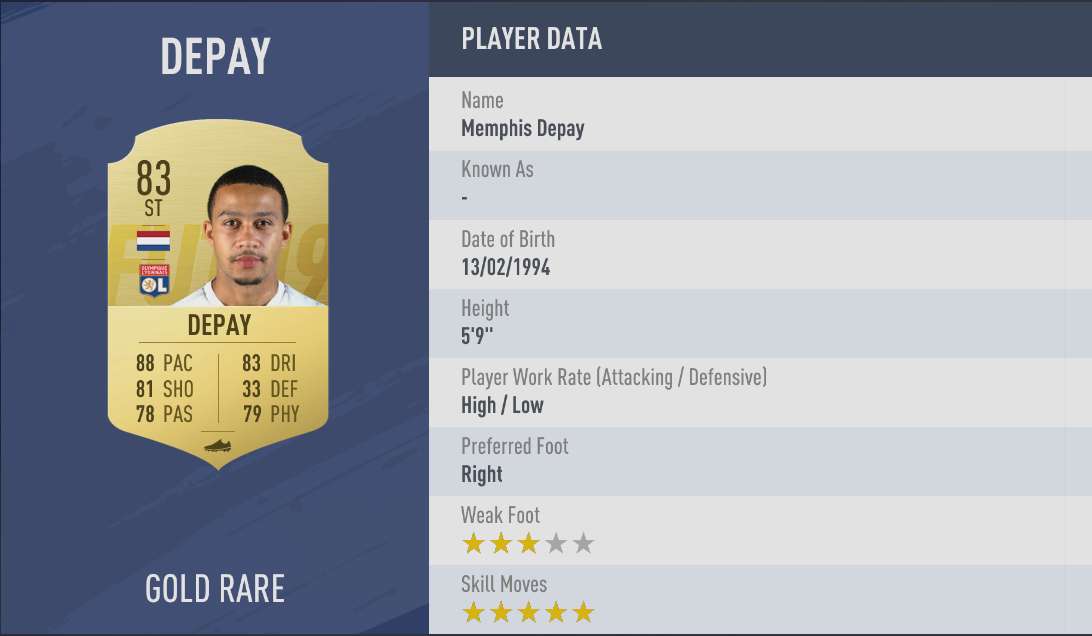 Memphis Depay | FIFA 19