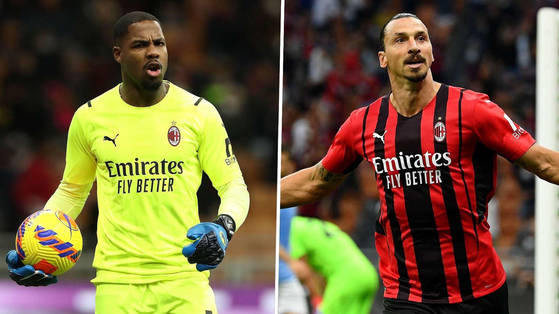 Mike Maignan Zlatan Ibrahimovic AC Milan