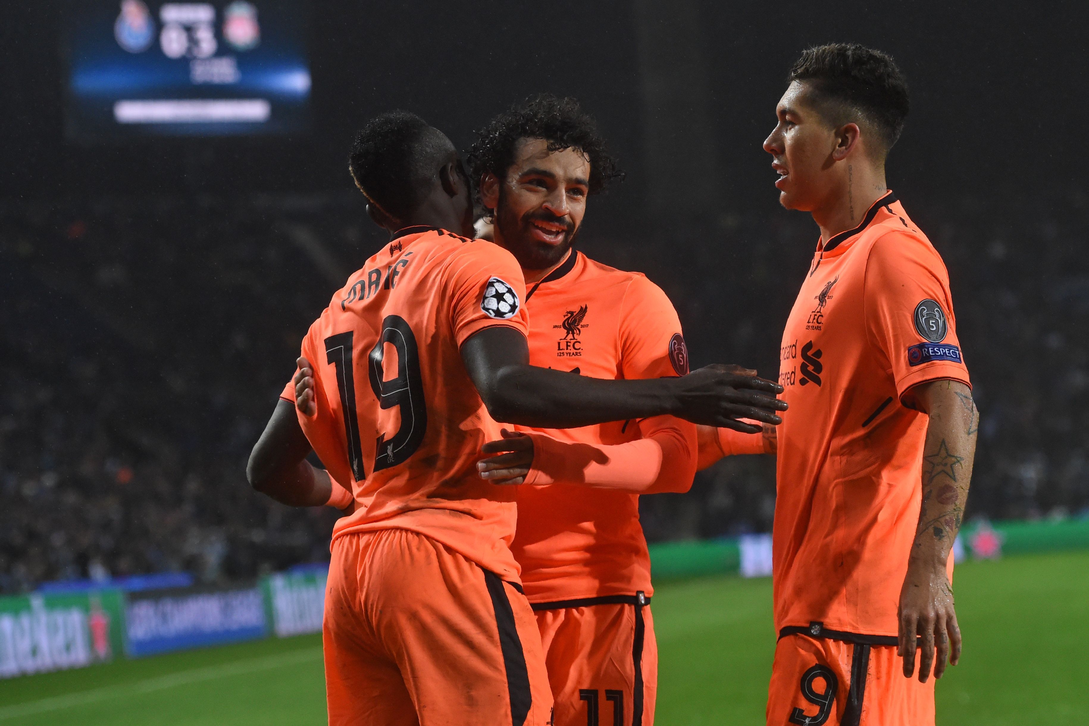 Sadio Mane & Mohamed Salah & Roberto Firmino
